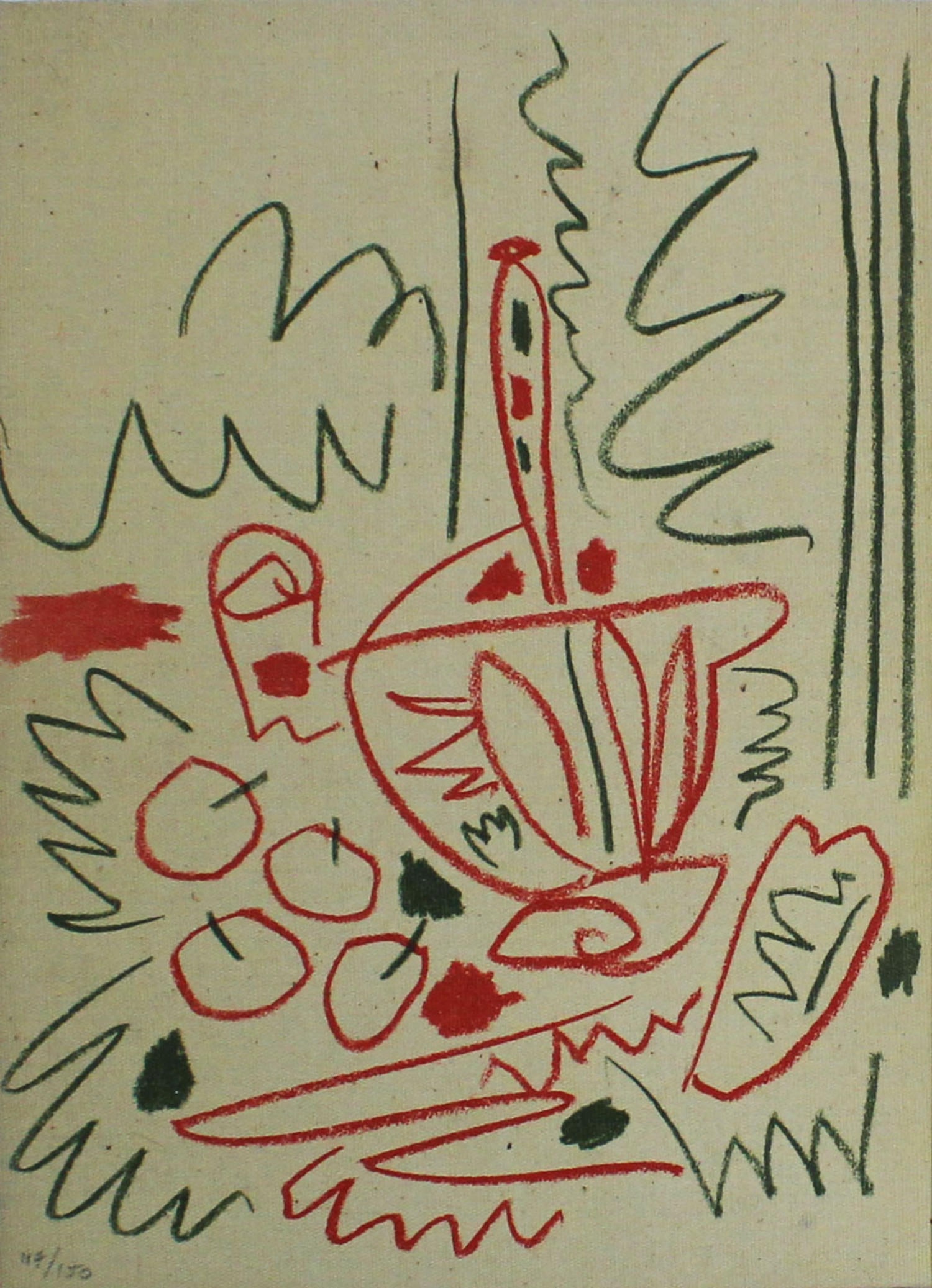 Pablo Picasso (After) - Les Dejeuners Cover (Back): Artist: Pablo Picasso (After) Title: Les Dejeuners Book Cover (Back) Year: 1962 Dimensions: 14 1/2in. by 10 1/2in. Edition: from the rare limited edition of 150 Pub