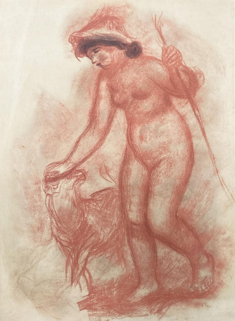 Pierre-Auguste Renoir - Shepherd and Lamb: Artist: Pierre-Auguste Renoir Title: Shepherd and Lamb Year: 1925 Dimensions: 11in. by 9in. Edition: From the rare limited edition Medium: Lithograph on paper Condition: Excellent Signature Details: