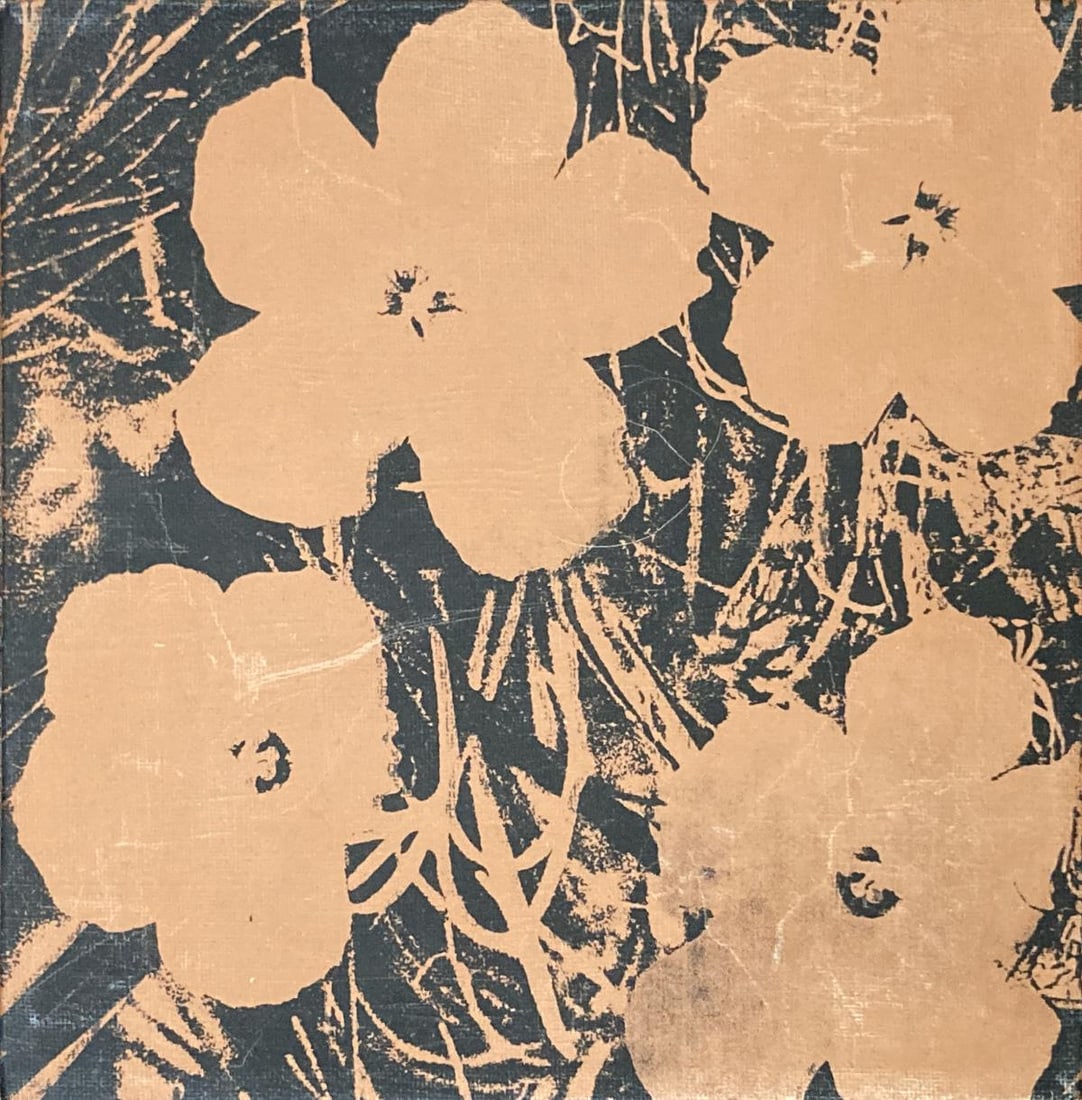 Doblin - Flowers VIII: Artist: Doblin Title: Flowers VIII Year: 1971 Dimensions: 8in. by 8in. Edition: Unique Original One of A Kind Artwork Medium: Hand Pulled Screen Print on Canvas with Embellishment Condition: