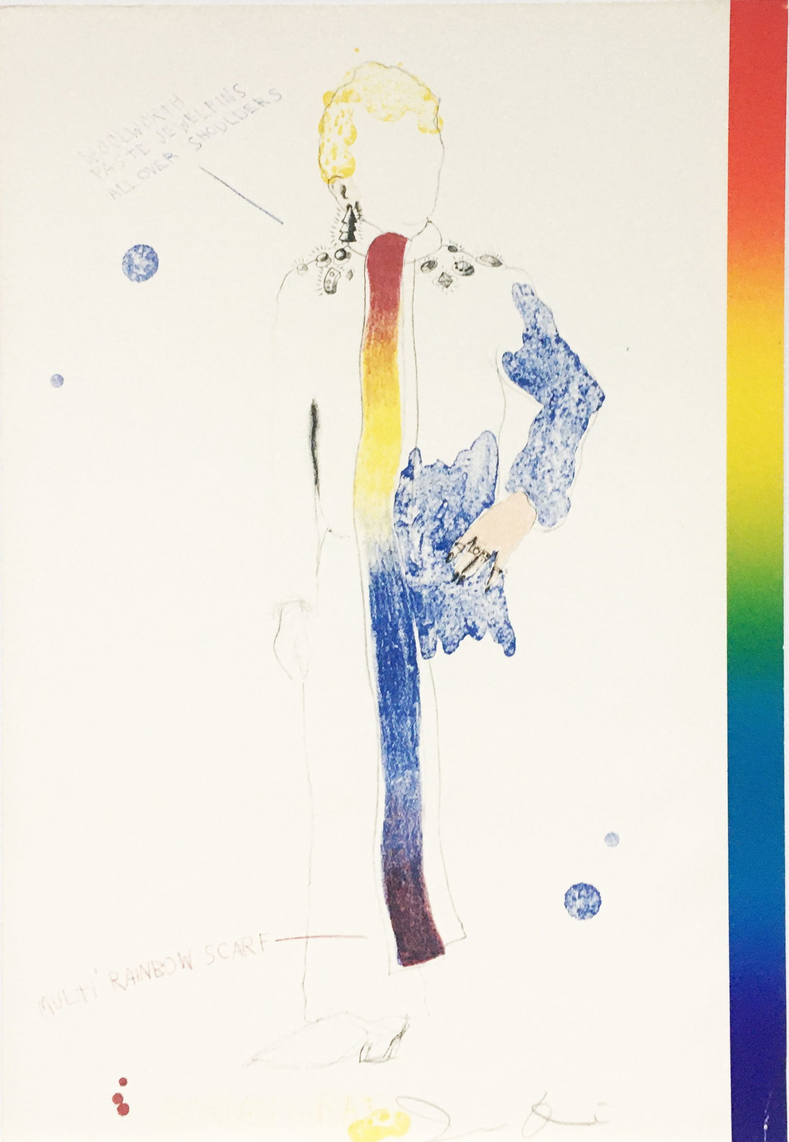 Jim Dine - Dorian Gray in Multi Rainbow Scarf (1 of 1)