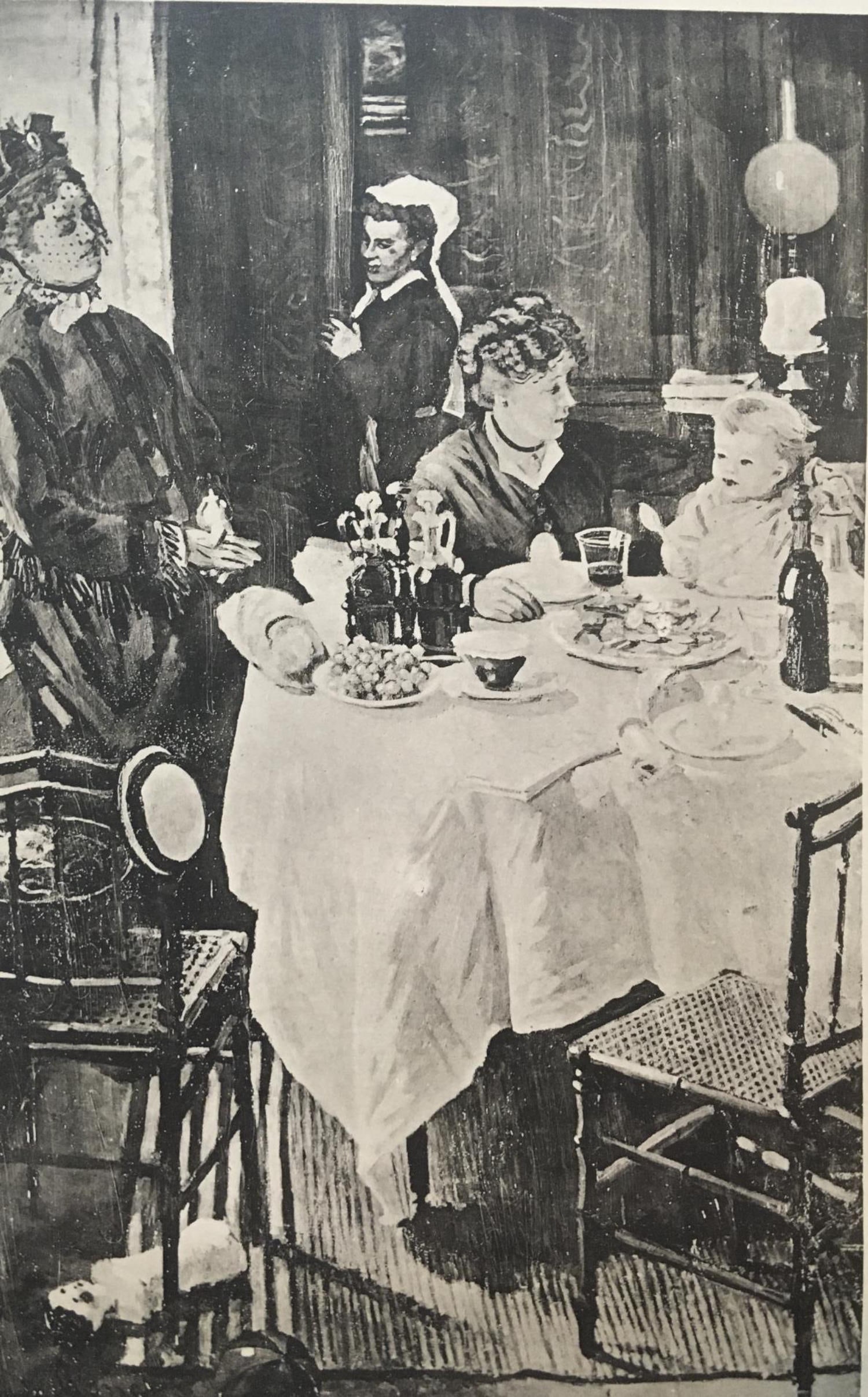Claude Monet (after) - Le Dejeuner (1921): Artist: Claude Monet (after) Title: Le Dejeuner (1868) Year: 1921 Dimensions: 14in. by 11in. Edition: from the Rare Limited Edition Publisher: Les Editions Bernheim-Jeune Suite: Claude Monet Medium:
