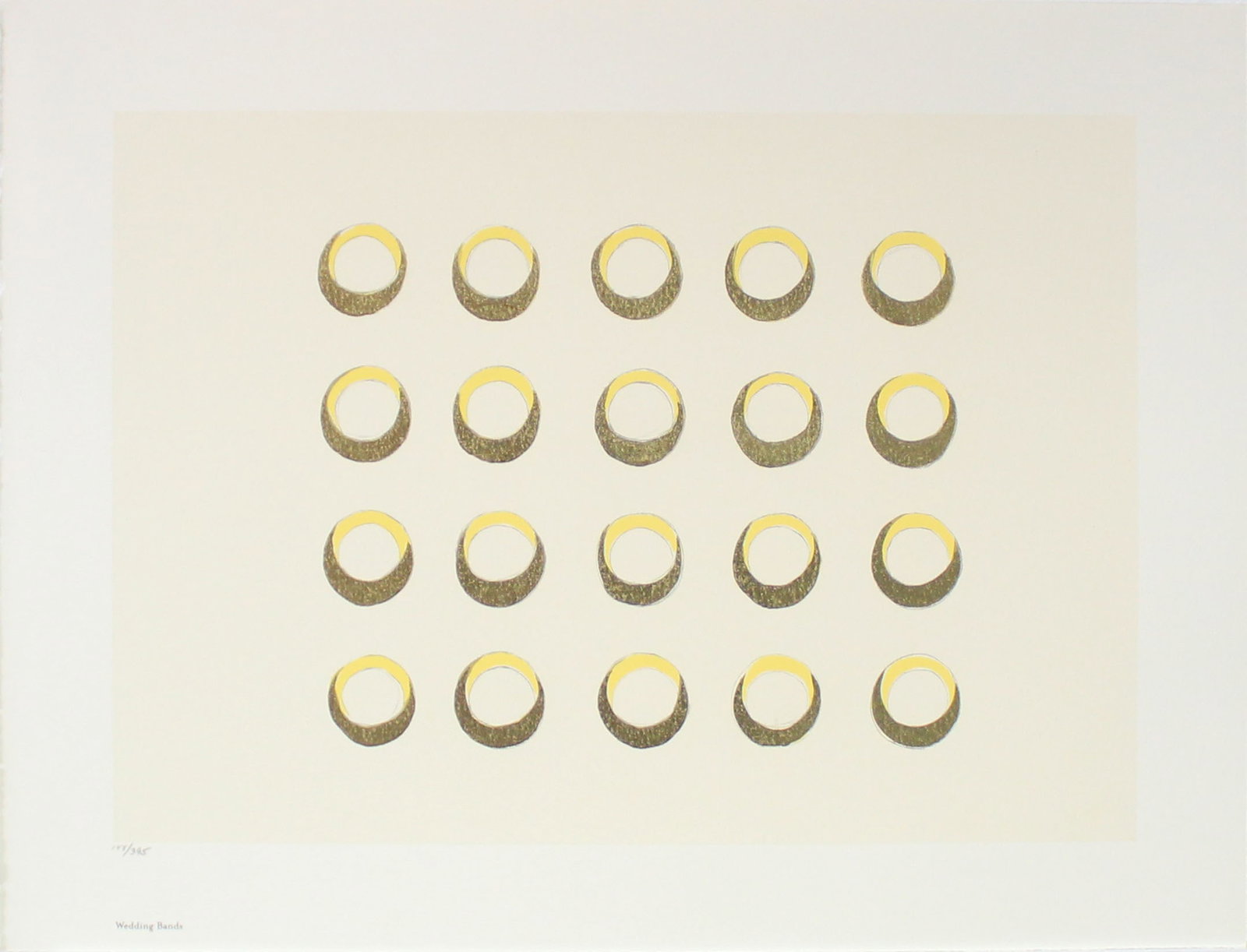 Donald Sultan - Wedding Bands: Artist: Donald Sultan Title: Wedding Bands Year: 1999 Dimensions: 17 x 22 in. Edition: From the Rare Limited Edition of 395 Publisher: MFA Contemporary Atelier<
