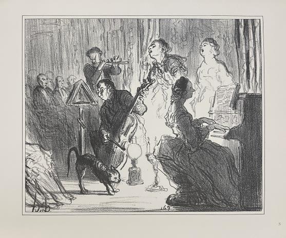 Honore Daumier - An Orchestra In a Fashionable House: Artist: Honore Daumier Title: An Orchestra In a Fashionable House Year: 1965 Dimensions: 11in. by 8 5/8in. Edition: From the rare limited edition Publisher: Wal