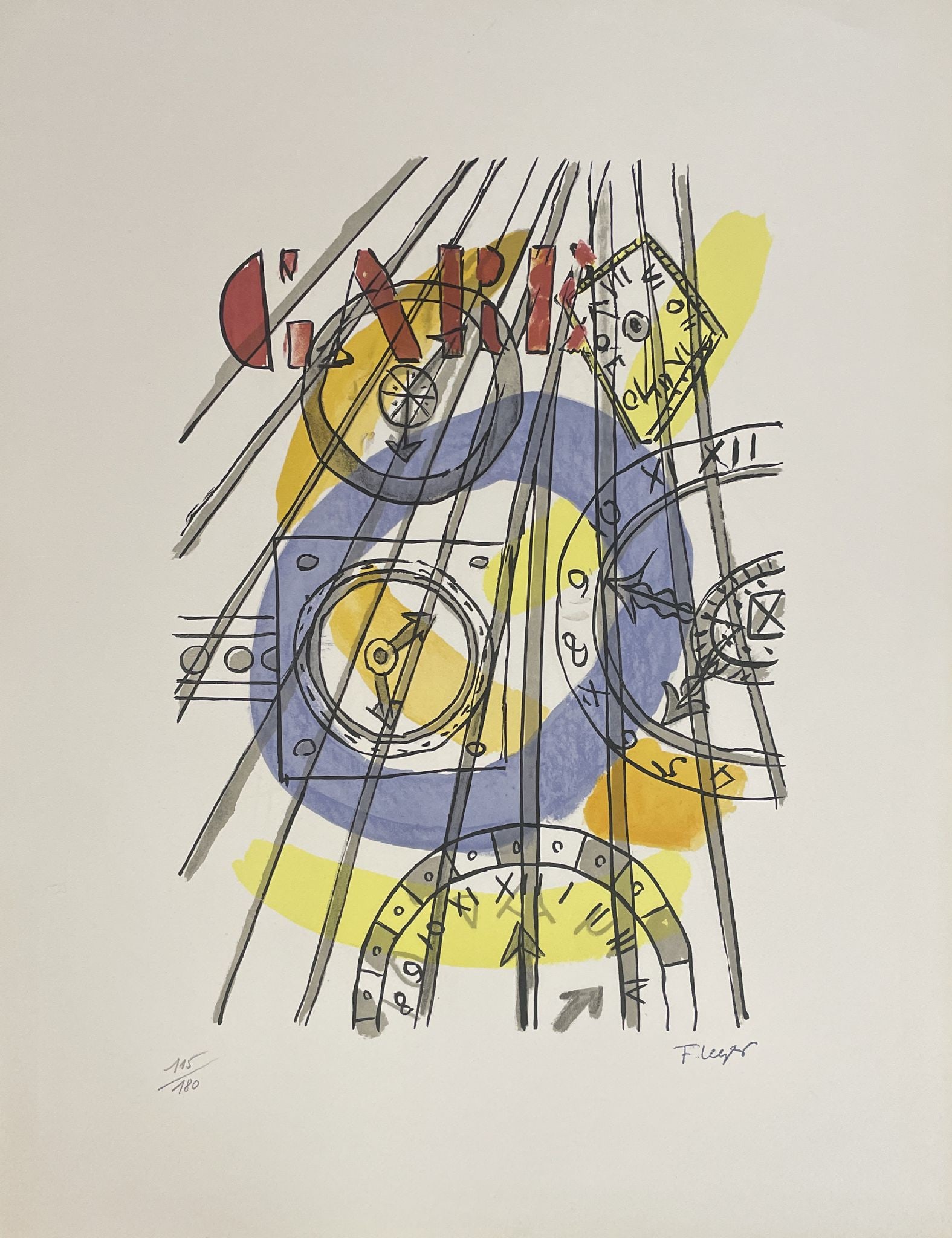 Fernand Leger - La Gare: Artist: Fernand Leger Title: La Gare Year: 1959 Dimensions: 19 3/4 x 25 3/4 in. Edition: Numbered from the rare limited edition of 180 Publisher: Teriade, Paris Suite: La Ville Medium: Original