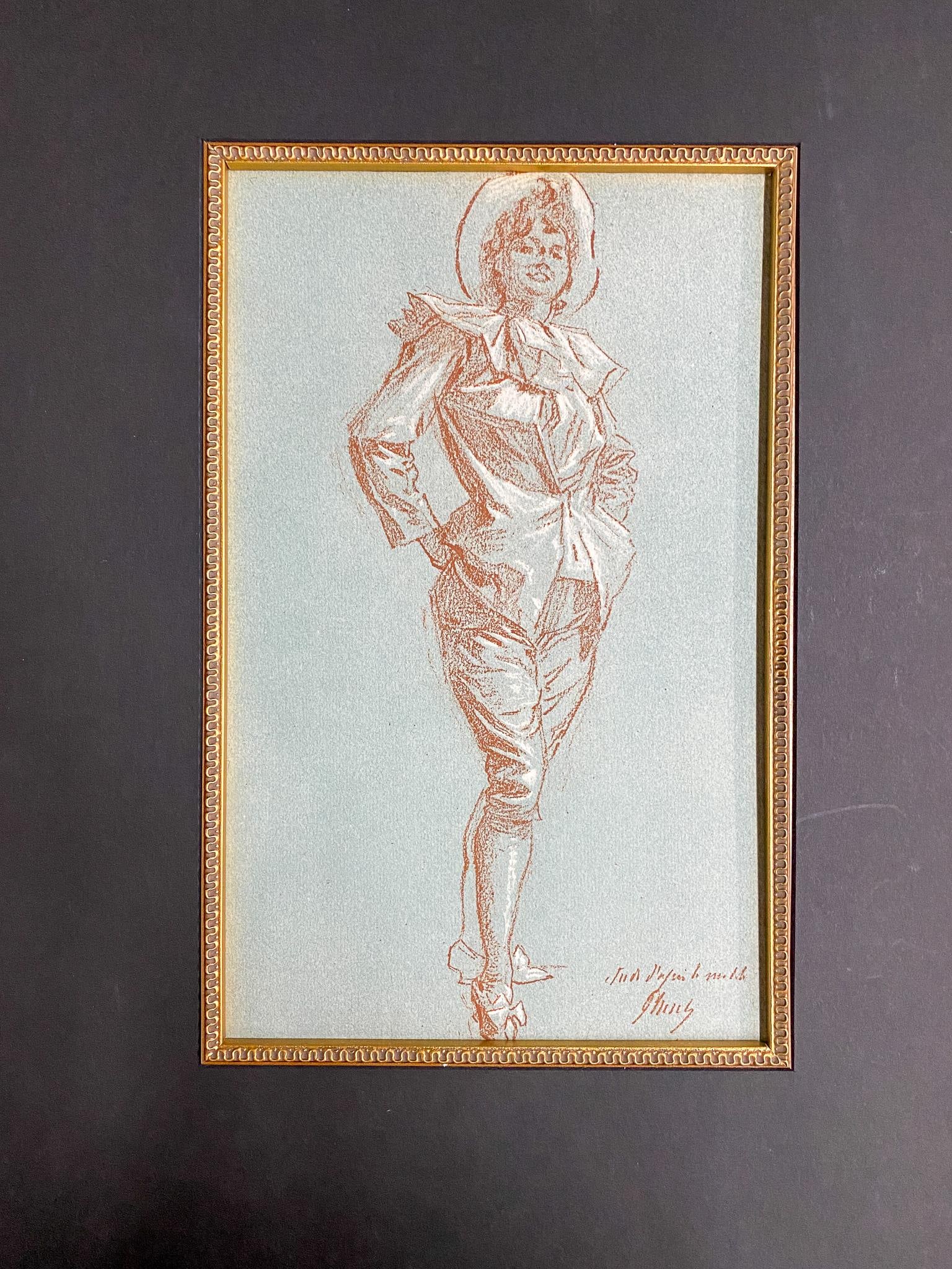 Jules Cheret - Skecth for a vintage poster: Artist: Jules Cheret Title: Skecth for a vintage poster Dimensions: 7.5in. by 12in. Edition: From the rare limited edition Medium: Original Lithograph on paper Condition: Excellent Signature Details: