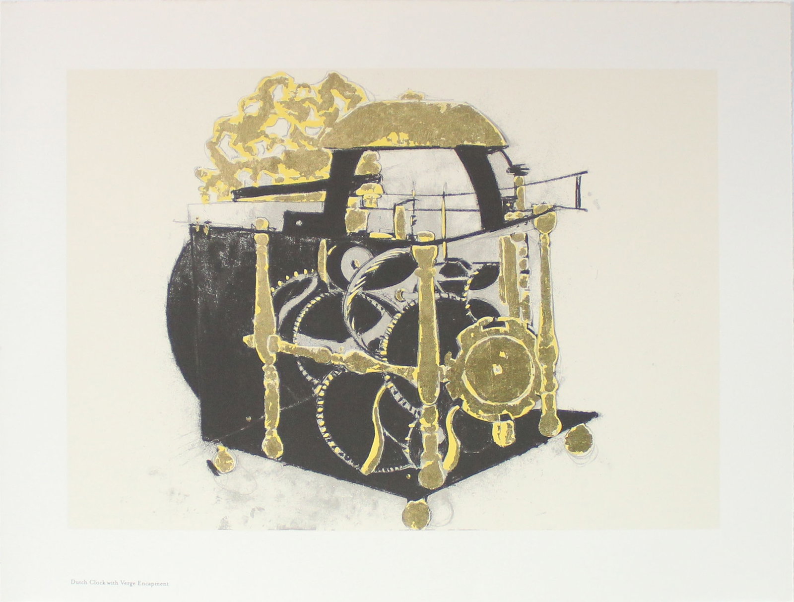 Donald Sultan - Dutch Clock with Verge Encapment: Artist: Donald Sultan Title: Dutch Clock with Verge Encapment Year: 1999 Dimensions: 17 x 22 in. Edition: From the Rare Limited Edition of 395 Publisher: MFA Contemporary Atelier Suite: Bar Mitzvah