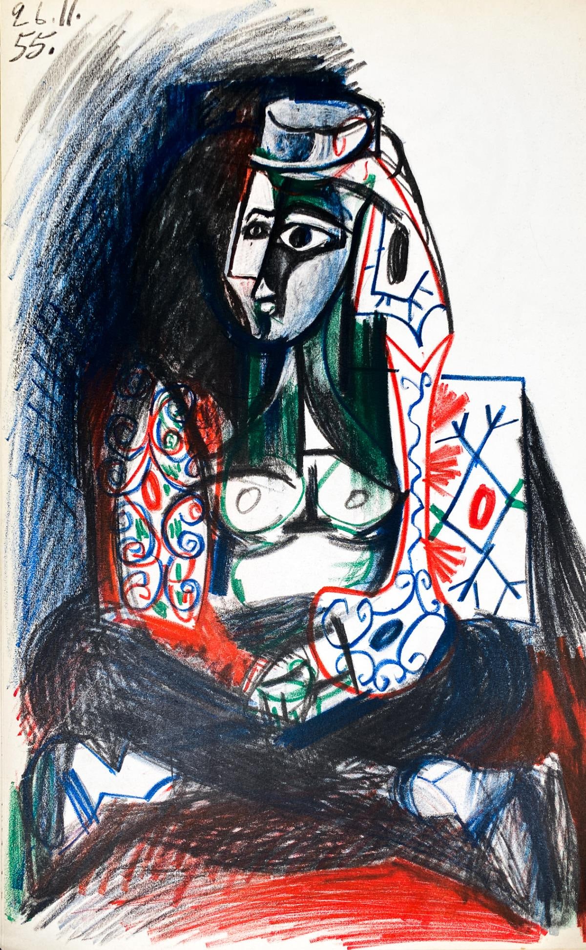Pablo Picasso (After) - Sketchbook Page 23: Artist: Pablo Picasso (After) Title: Untitled Sketchbook Page 23 Year: 1960 Dimensions: 10in. by 16.5in. Edition: From the rare edition of 100 Publisher: Cercle d'Art France Suite: Carnet de la