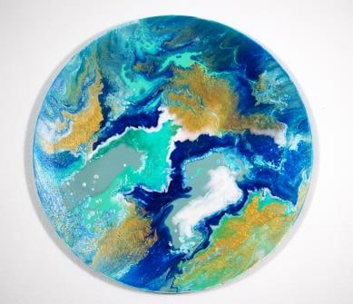 Beth Liez - One Hundred Thousand feet: Artist: Beth Liez Title: One Hundred Thousand feet Year: 2020 Dimensions: 16in. by 16in. Edition: Original One-of-a-Kind Painting Medium: Hand painted acrylic on canvas Condition: Excellent Signature