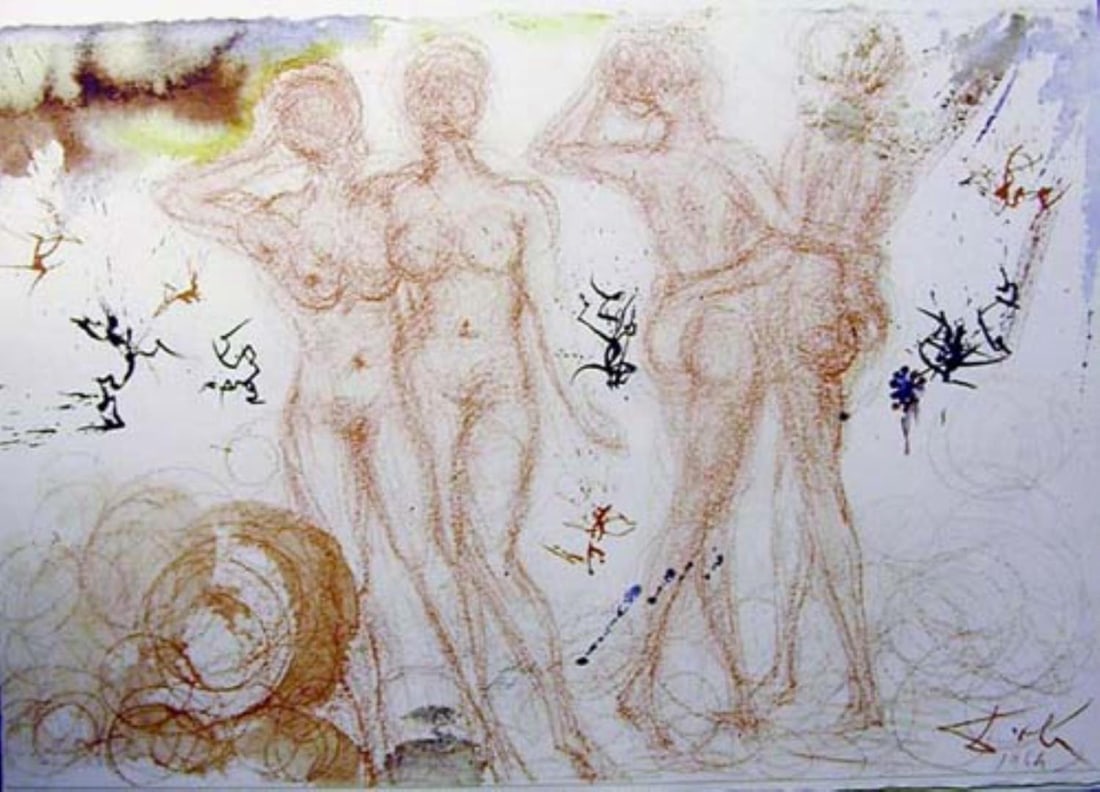 Salvador Dali - Stultae et prudentes Filiae (Sirach: Artist: Salvador Dali Title: Stultae et prudentes Filiae (Sirach 7:26) Year: 1967 Dimensions: 13.75in. by 19in. Edition: 64 from the rare limited edition of 1499 Publisher: Rizzoli Editions Milan