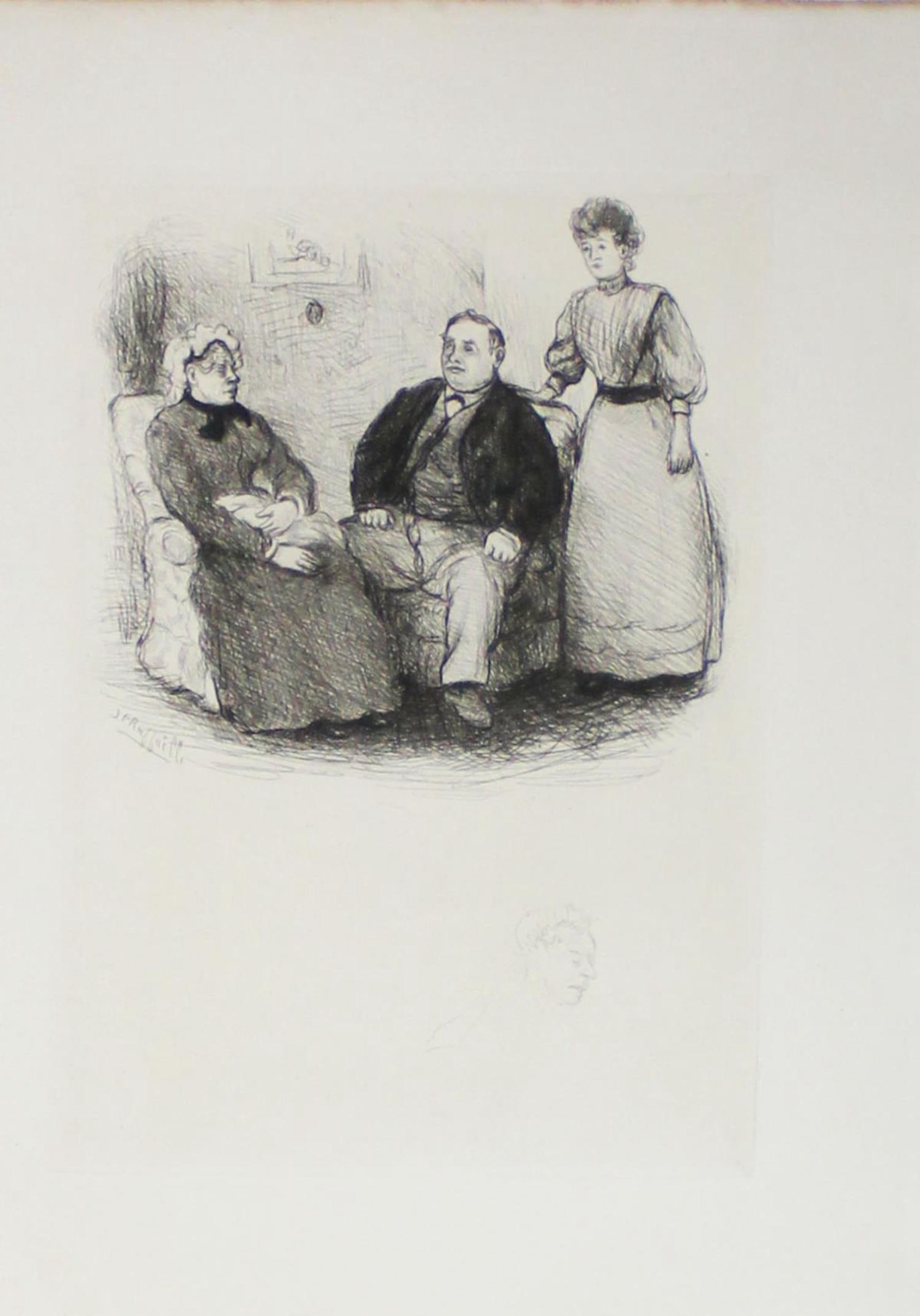 Jean Francois Raffaelli - Untitled: Artist: Jean Francois Raffaelli Title: Untitled Dimensions: 8in. by 10 3/4in. Edition: from the rare limited edition Medium: Original etching on paper Condition: Excellent Signature Details: Signed