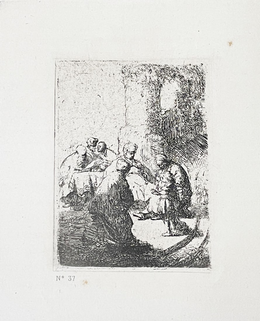 Rembrandt van Rijn - Jesus Parlant Aux Docteurs 1880 After: Artist: Rembrandt van Rijn Title: Jesus Parlant Aux Docteurs Year: 1897 Dimensions: 17 5/8in. by 12 3/8in. Edition: From the rare limited edition of 500 Publisher: A. Quantin Paris Suite: L Ouvre de
