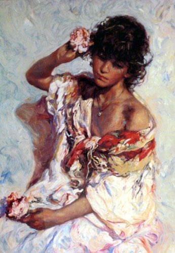 Royo - El Adorno: Artist: Royo Title: El Adorno Year: Dimensions: 37 x 26 in. Edition: From the rare limited edition of 250 Medium: Original serigraph and silkscreen Condition: Excellent Signature Details: Hand signed