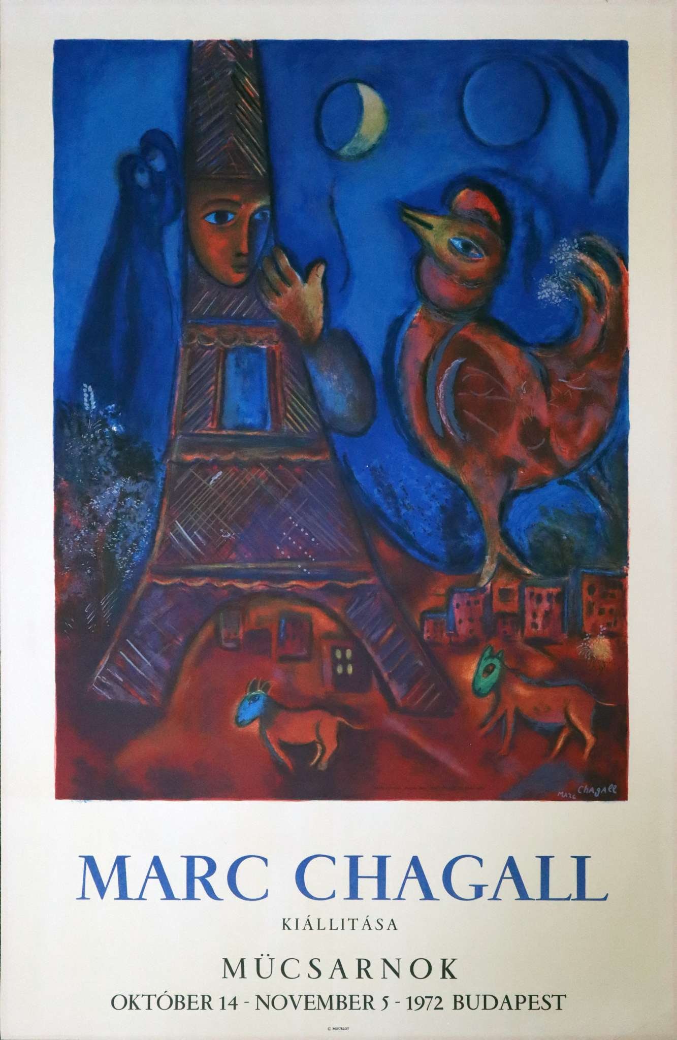 Marc Chagall (After) - Good Morning Paris: Artist: Marc Chagall (After) Title: Good Morning Paris Year: 1972 Dimensions: 24 3/4 x 18 3/8 in. Edition: From the rare limited edition Medium: Offset Lithograph Poster in Colors Condition: