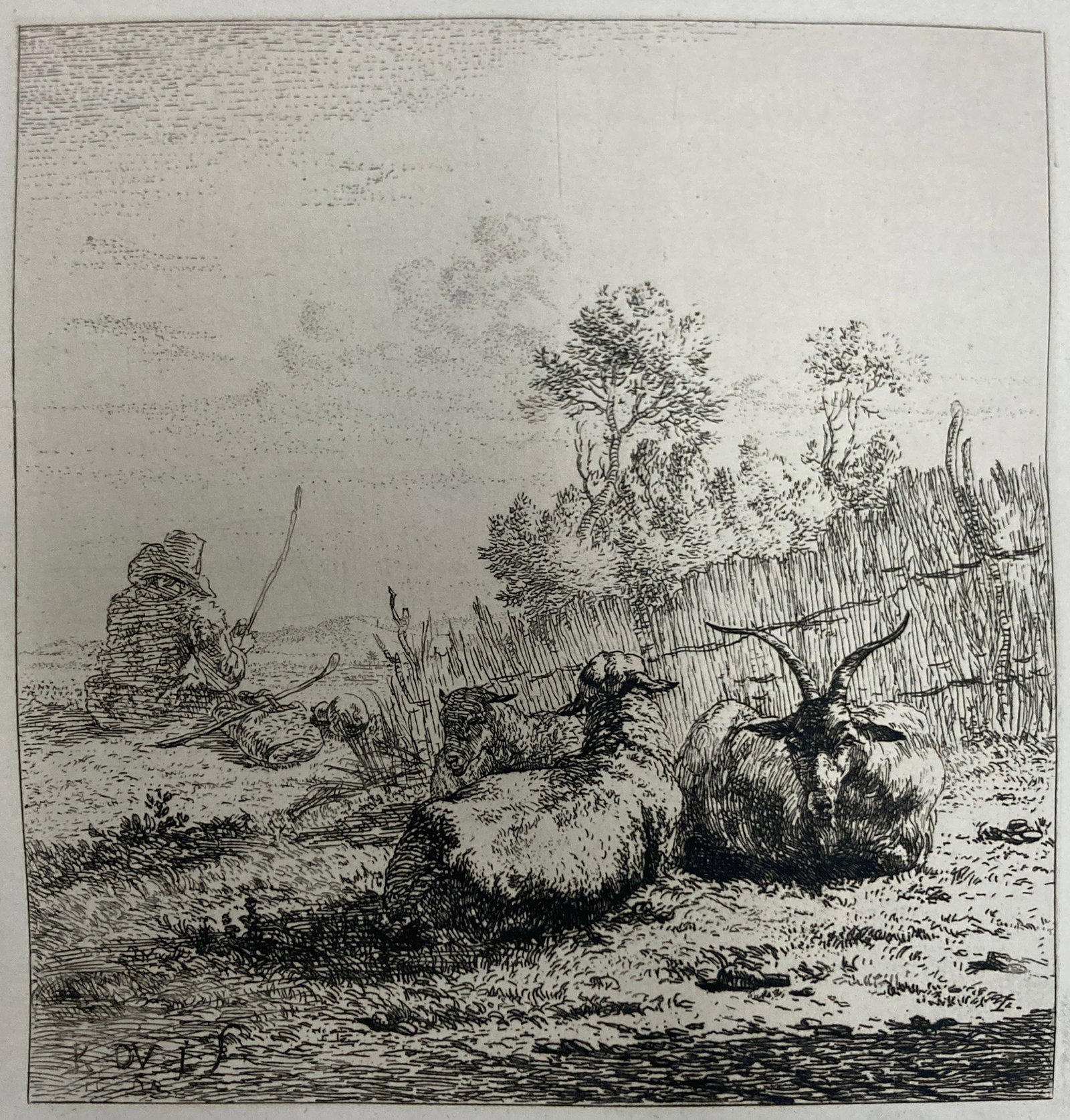 Karel Dujardin - Surefooted Mountain Climber: Artist: Karel Dujardin Title: Surefooted Mountain Climber Year: 1880 Dimensions: 12 x 8 in. Edition: From the Rare Limted Edition Publisher: MacMillan and Co. Suite: Etching and Etchers Medium: