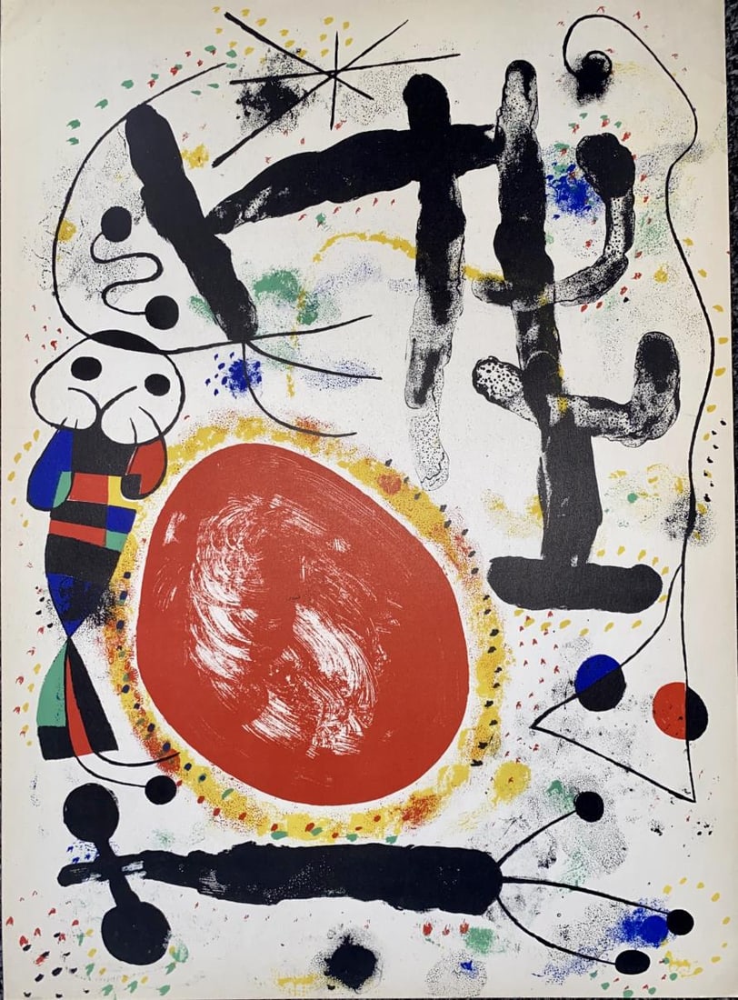 Joan Miro - Double-sided Lithograph II from "Derriere Le Miroir": Artist: Joan Miro Title: Double-sided Lithograph II from "Derriere Le Miroir" Year: 1953 Dimensions: 15in. by 11in. Edition: From the Rare Limited Edition of 100 Publisher: Mourlot Paris Suite: