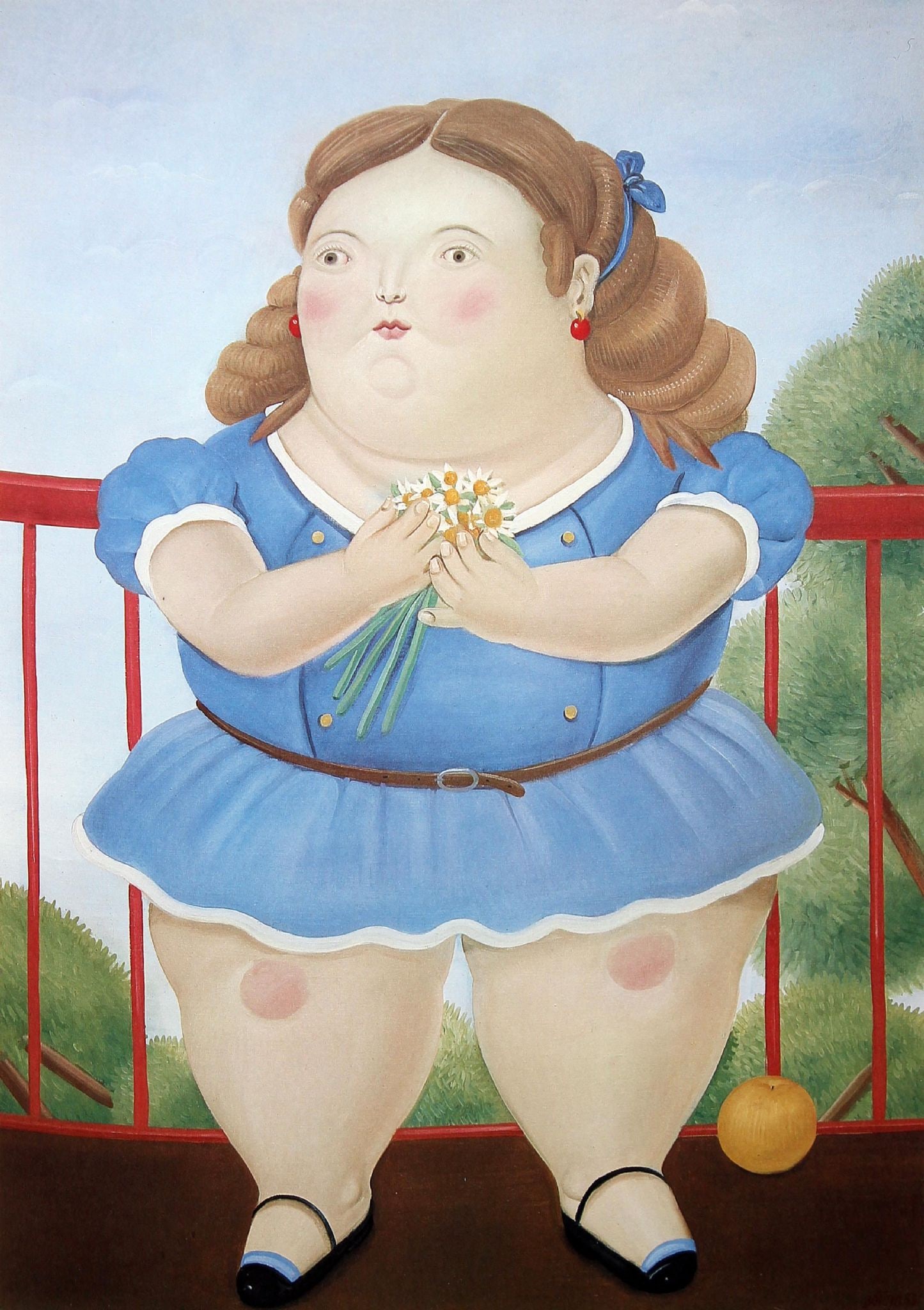 Fernando Botero (after) - Girl on a Balcony: Artist: Fernando Botero (after) Title: Girl on a Balcony Year: 1983 Dimensions: 16 x 12 in. Edition: From the limited edition of 200 Publisher: Harry N. Abrams, Inc., New York Suite: Fernando Botero
