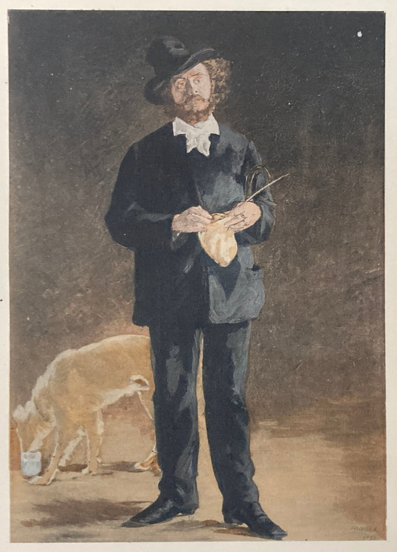 Edouard Manet - L Artiste: Artist: Edouard Manet Title: L Artiste Year: 1875 Dimensions: 4 1/2 x 6 1/2 in. Edition: From the rare limited edition Medium: Original Color lithograph on paper Condition: Excellent Signature