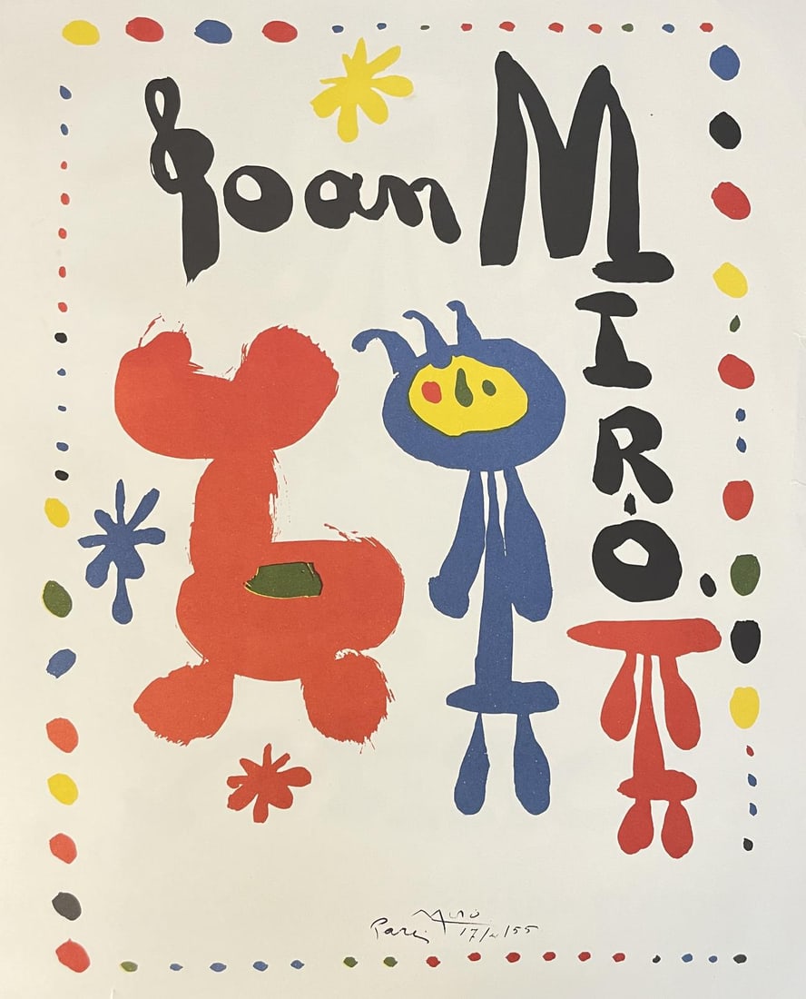 Joan Miro - Exhibition Poster Paris: Artist: Joan Miro Title: Exhibition Poster Paris Year: 1955 Dimensions: 20in. by 15 3/4in. Edition: From the rare limited edition Medium: Offset lithograph in c