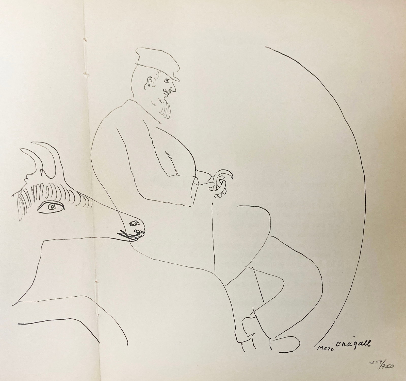 Marc Chagall (After) - Untitled V: Artist: Marc Chagall (After) Title: Untitled V Year: 1950 Dimensions: 11in. by 11in. Edition: Numbered From the Rare Limited Edition of 750 Publisher: Arnold-Bordas Suite: Le Dur Desir De Durer