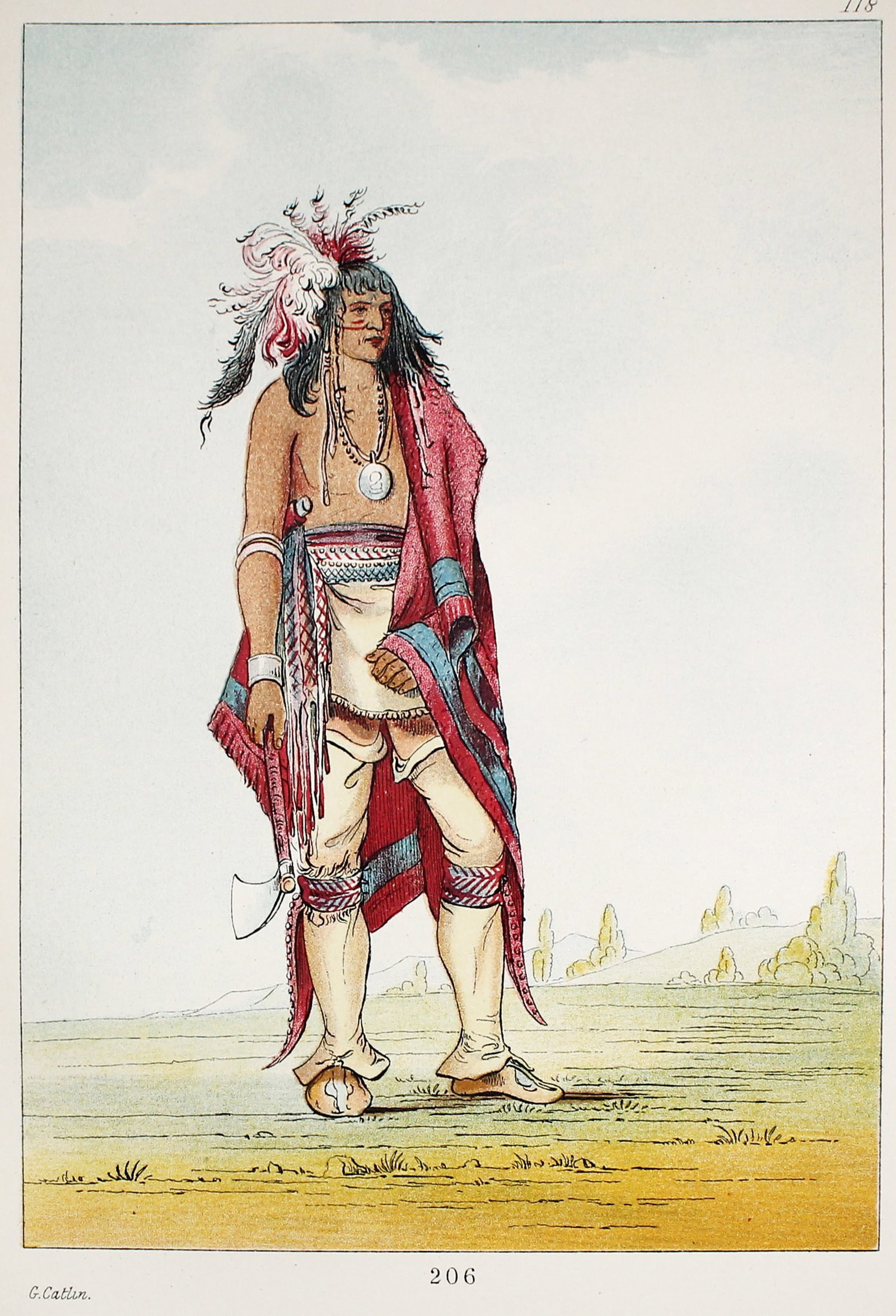 George Catlin - Plate 118 from The North American: Artist: George Catlin Title: Plate 118 from The North American Indians Year: 1844 Dimensions: 10in. by 6 1/4in. Edition: From the Rare Limited Edition Publisher: