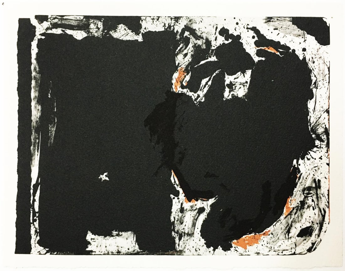 Robert Motherwell - Lament for Lorca (Handprinted: Artist: Robert Motherwell Title: Lament for Lorca (Handprinted Minature) Year: 1982 Dimensions: 10in. by 7 3/8in. Edition: From the Rare Limited Edition of 3000 Publisher: Tyler Graphics Ltd. Medium: