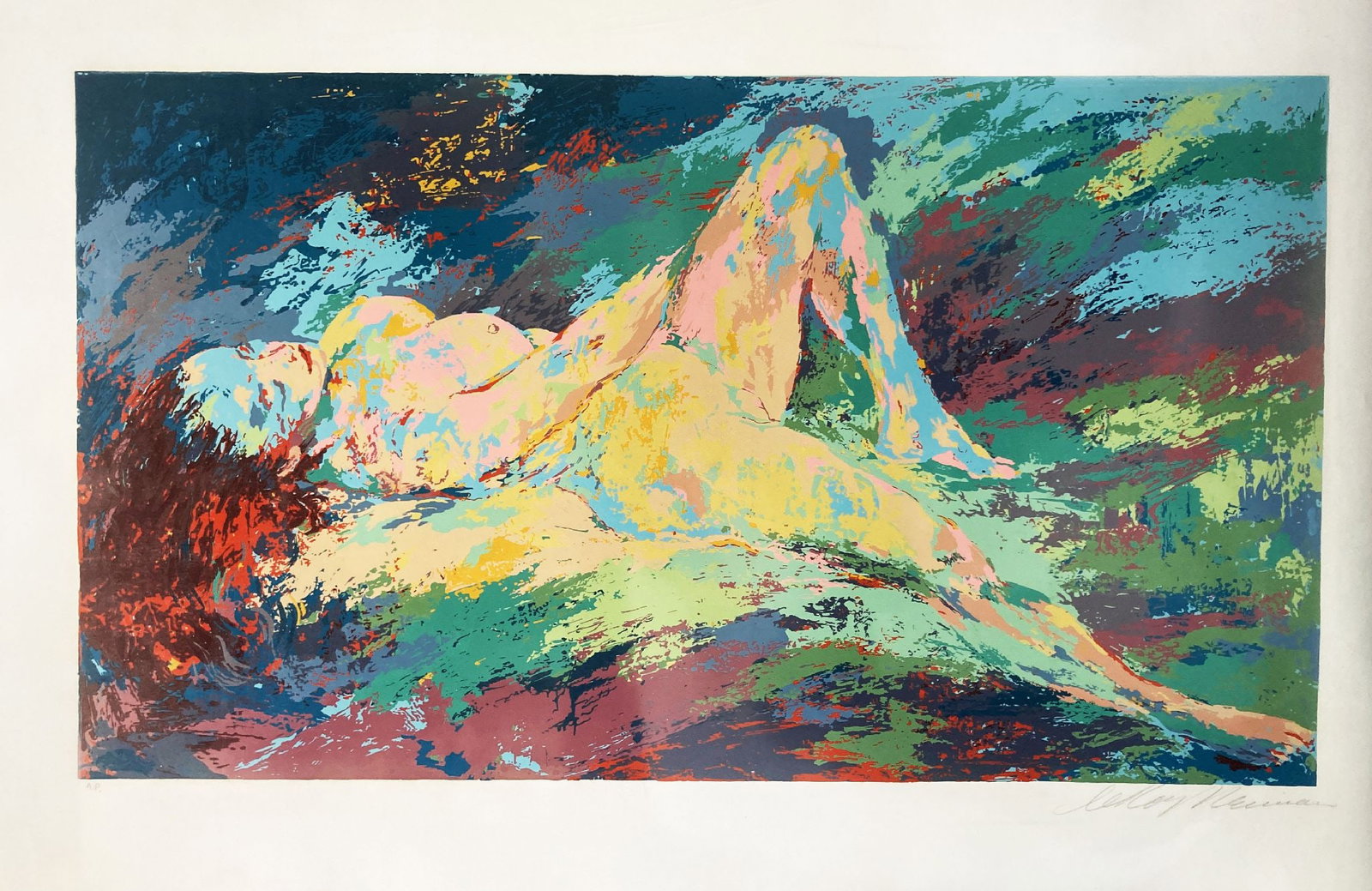 Leroy Neiman - Homage to Boucher Nude: Artist: Leroy Neiman Title: Homage to Boucher NudeHomage to Boucher Nude Year: 1973 Dimensions: 12 3/4 x 13 1/2 in. Edition: From the rare Artist Proof edition Medium: Original serigraph in colors on