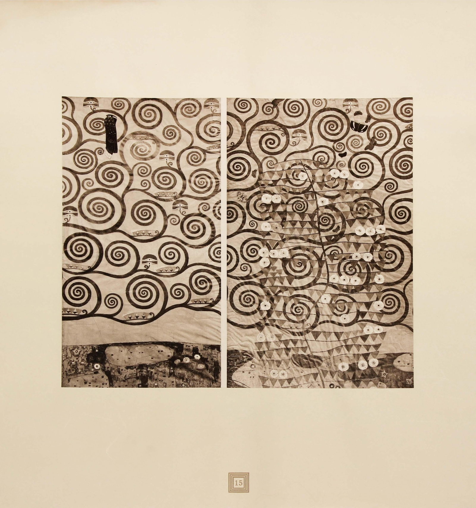 Gustav Klimt (After) - Study for the Frieze at Palais: Artist: Gustav Klimt (After) Title: Study for the Frieze at Palais Stoclet II Year: 1931 Dimensions: 19in. by 18in. Edition: From the rare limited edition Publisher: Austrian State Printing Office