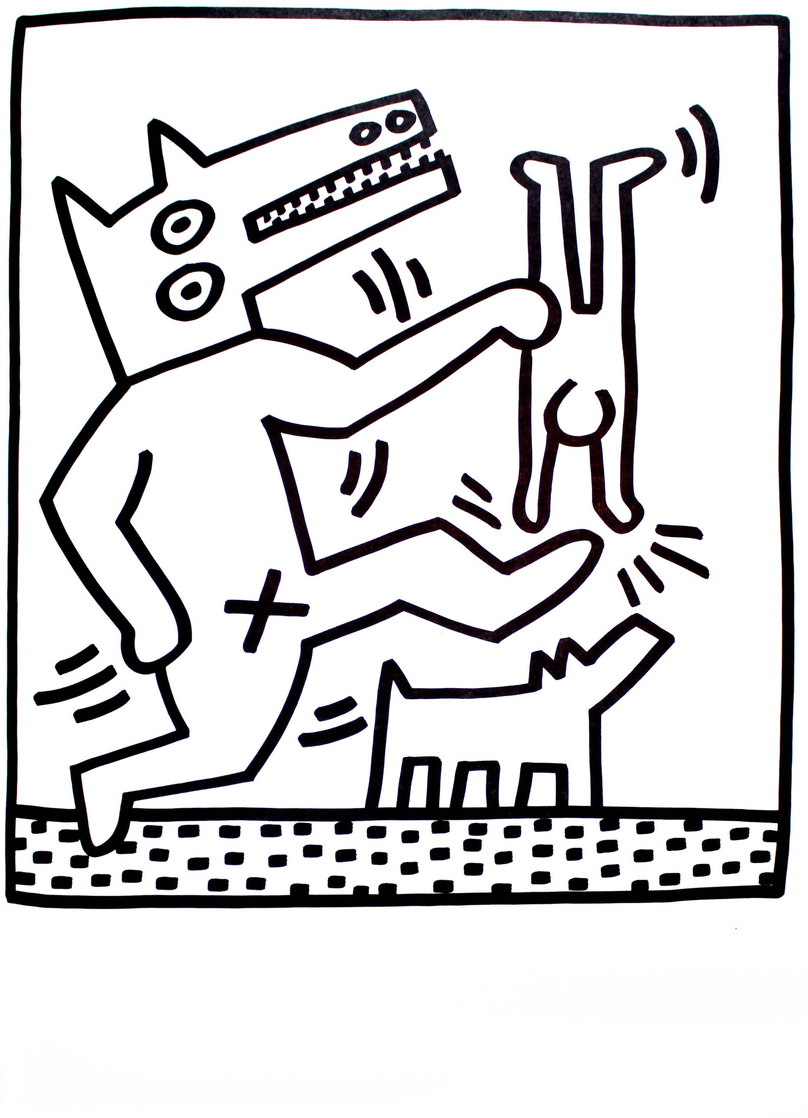 Keith Haring - Shakedown (from Lucio Amelio Suite): Artist: Keith Haring Title: Shakedown (from Lucio Amelio Suite) Year: 1983 Dimensions: 18.5in. by 13in. Edition: From the rare limited edition of 300 Publisher: Galerie Lucio Amelio Naples Suite: