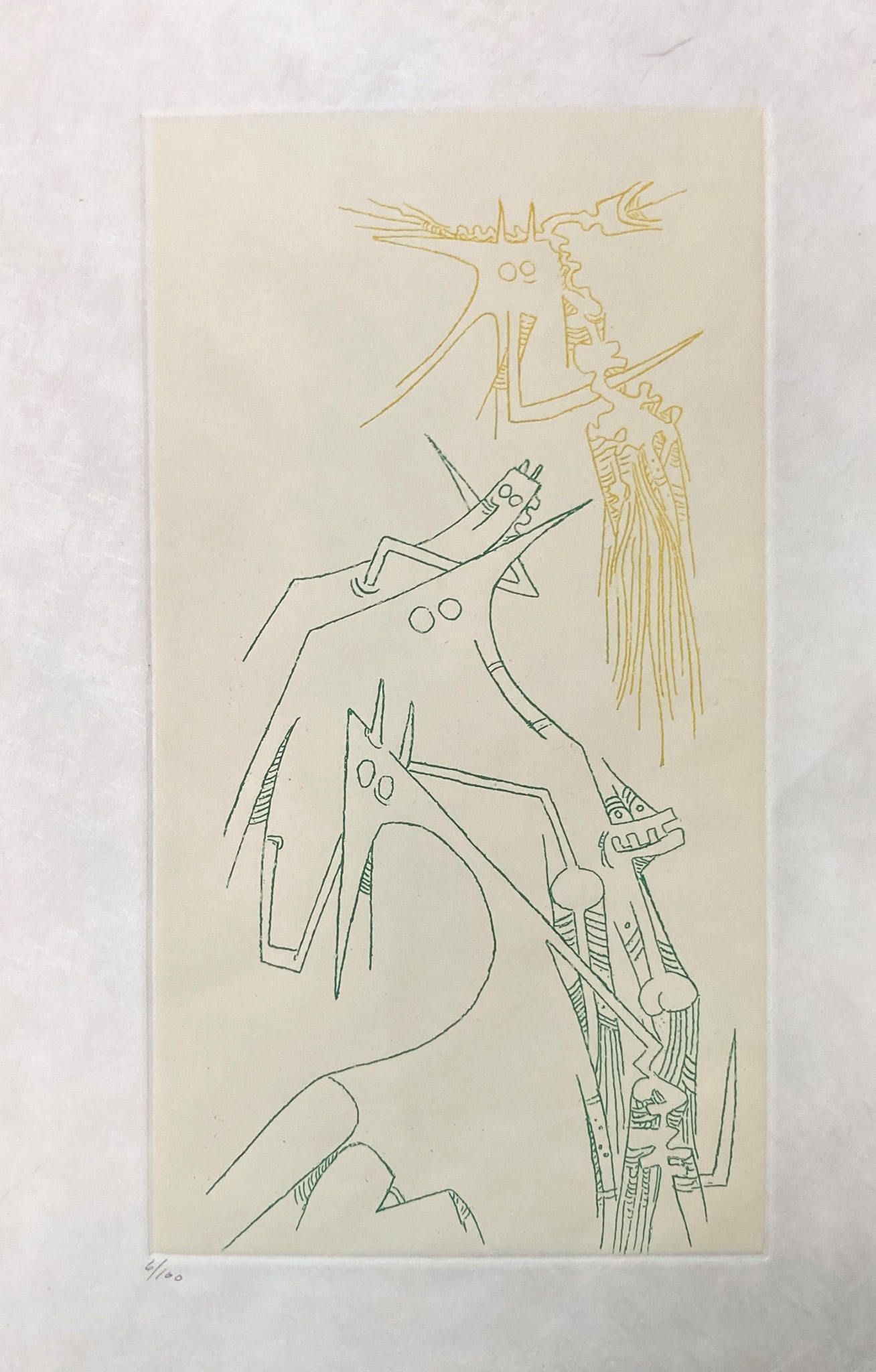 Wilfredo Lam - Untitled 17 from L Antichambre De La Nature: Artist: Wilfredo Lam Title: Untitled 17 from L Antichambre De La Nature Year: 1964 Dimensions: 14 x 8 1/2 in. Edition: Numbered from there rare limited edition of 100 Publisher: Collection Paroles