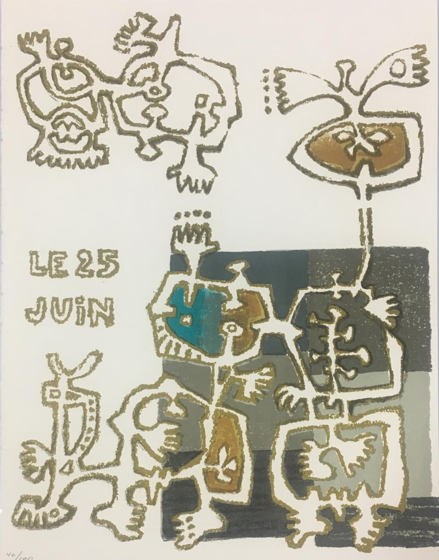 Sabastien Hadengue - Untitled: Artist: Sabastien Hadengue Title: Untitled Year: 1965 Dimensions: 9 7/8in. by 11 7/8in. Edition: Numbered from the rare limited edition Publisher: Verlag Gerd Hatje Suite: Pour Daniel Henry
