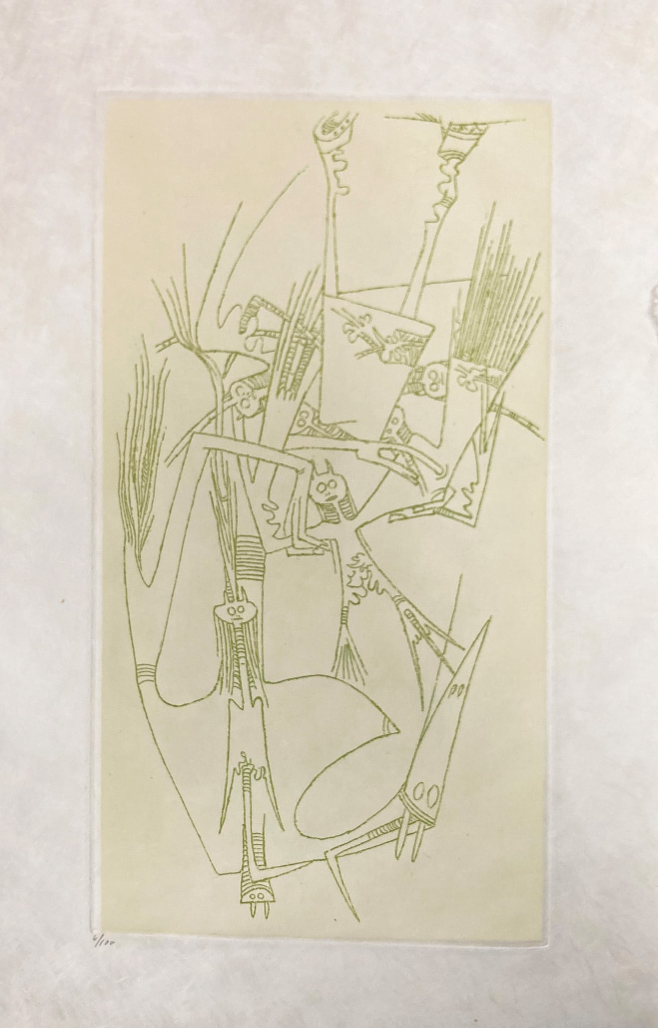 Wilfredo Lam - Untitled 3 from L Antichambre De La Nature: Artist: Wilfredo Lam Title: Untitled 3 from L Antichambre De La Nature Year: 1964 Dimensions: 14 x 8 1/2 in. Edition: Numbered from there rare limited edition of 100 Publisher: Collection Paroles