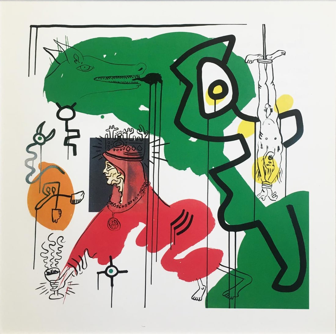 Keith Haring (After) - Apocalypse 9: Artist: Keith Haring (After) Title: Apocalypse 9 Year: 1988 Dimensions: 10 1/4in. by 10 1/4in. Edition: From the Rare Limited Edition Publisher: George Mulder Fine Arts Suite: Apocalypse Medium: