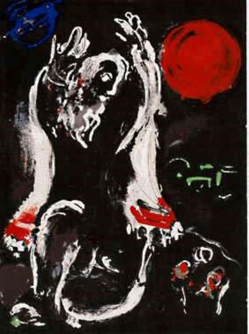 Marc Chagall - Isaiah: Artist: Marc Chagall Title: Isaiah Year: 1956 Dimensions: 14.25in. by 10.5in. Edition: From the rare limited edition Publisher: Editions de la Revue VERVE Paris Suite: The Bible Medium: Offset