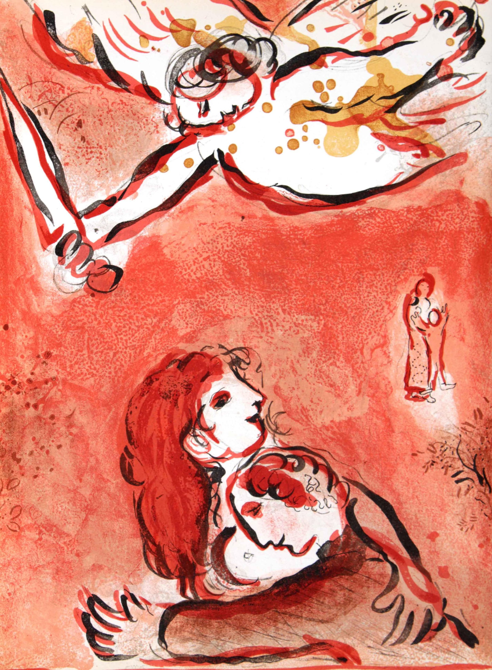 Marc Chagall - The Face of Israel: Artist: Marc Chagall Title: The Face of Israel Year: 1956 Dimensions: 10in. by 14in. Edition: From the rare limited edition Publisher: Editions de la Revue VERVE Paris Suite: The Bible Medium: