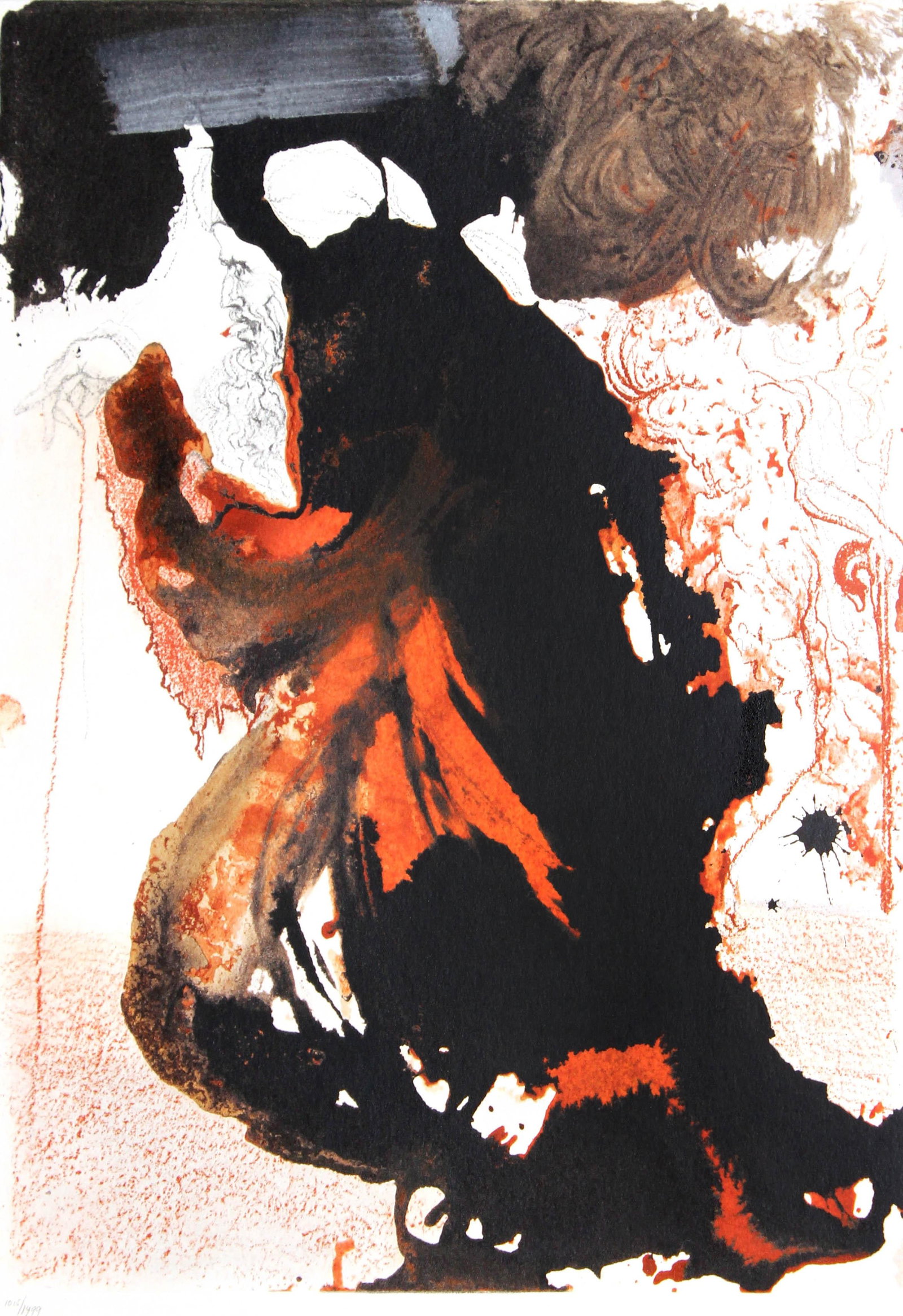 Salvador Dali - Trulla caementarii in manu Domini: Artist: Salvador Dali Title: Trulla caementarii in manu Domini Year: 1969 Dimensions: 19in. by 13.75in. Edition: From the limited edition of 1499 Publisher: Rizzoli Editions Milan Suite: Biblia Sacra