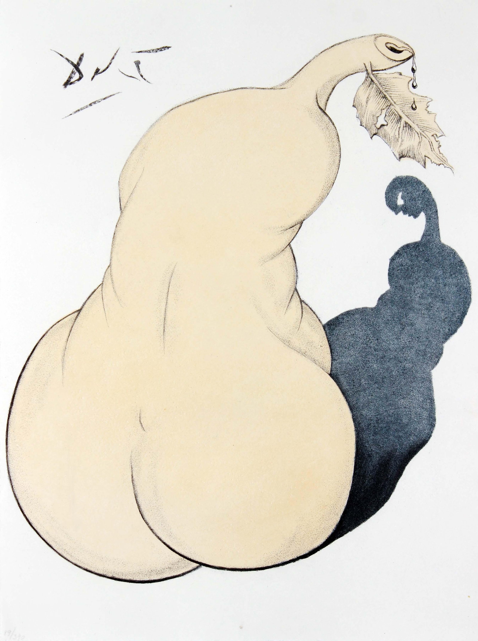 Salvador Dali - Pear and Nude Back: Artist: Salvador Dali Title: Pear and Nude Back Year: 1967 Dimensions: 14.75in. by 11in. Edition: 90 from the limited edition of 390 Publisher: Au Cercle du livre precieux Paris Suite: Casanova