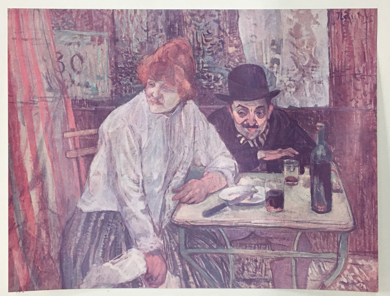 Henri de Toulouse-Lautrec - A La Mie: Artist: Henri de Toulouse-Lautrec Title: A La Mie Year: 1920 Dimensions: 10 1/4 x 8 in. Edition: From the limited edition of 200 Publisher: Bernheim Jeune Suite: Lautrec par Theodore Duret Medium: