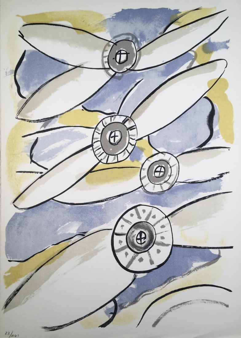 Fernand Leger - Les Avions: Artist: Fernand Leger Title: Les Avions Year: 1960 Dimensions: 10 1/2in. by 15in. Edition: Limited Edition of 250 (numbered 12 to 261) Publisher: Francais Reun