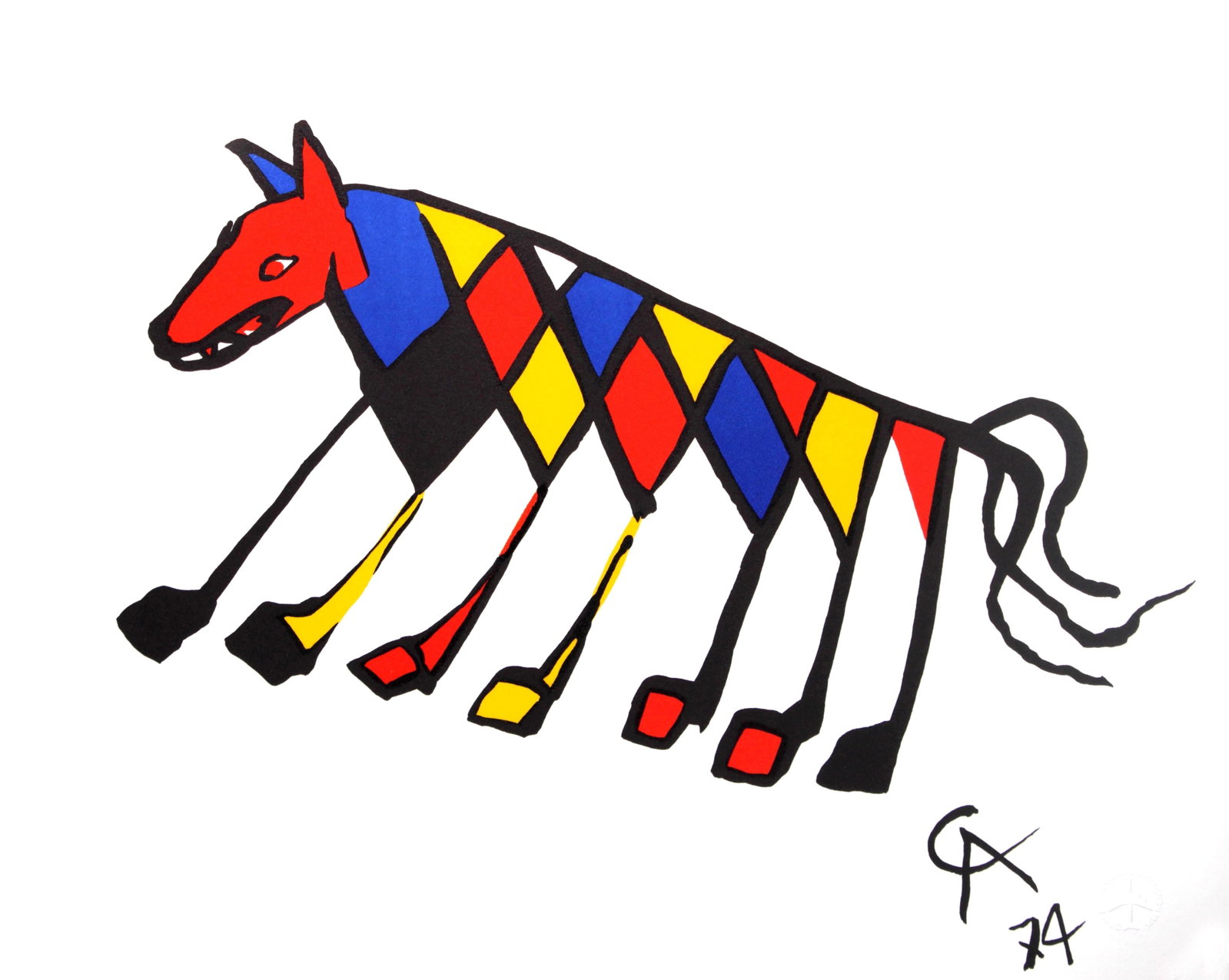 Alexander Calder - Beastie: Artist: Alexander Calder Title: Beastie Year: 1974 Dimensions: 20in. by 26in. Edition: From the rare limited edition Suite: The Flying Colors Collection