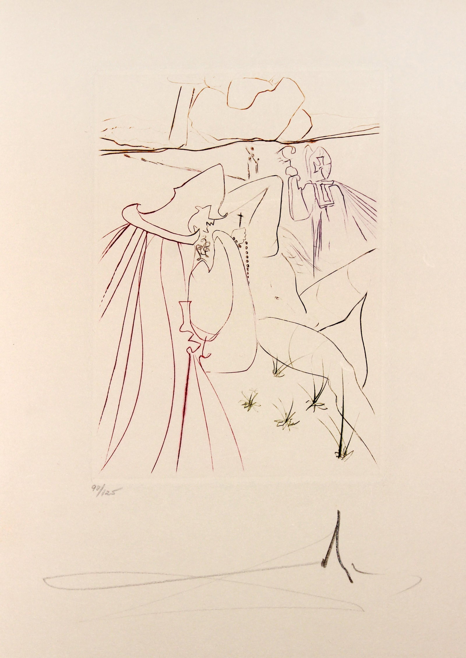 Salvador Dali - La ressuscitee: Artist: Salvador Dali Title: La ressuscitee Year: 1972 Dimensions: 18in. by 12.2in. Edition: XVII/XXV Publisher: Transworld Art New York City; Freiburg Swizterland Suite: The Decameron Medium: