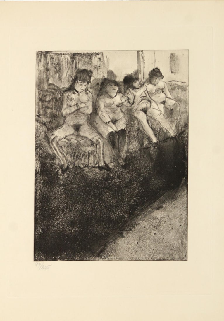 Edgar Degas (after) - Untitled from "Mimes des: Artist: Edgar Degas (after) Title: Untitled from "Mimes des Courtisanes du Lucien" Year: 1935 Dimensions: 9 3/4in. by 12 3/4in. Edition: From the rare limited edition of 325 Publisher: Paris :