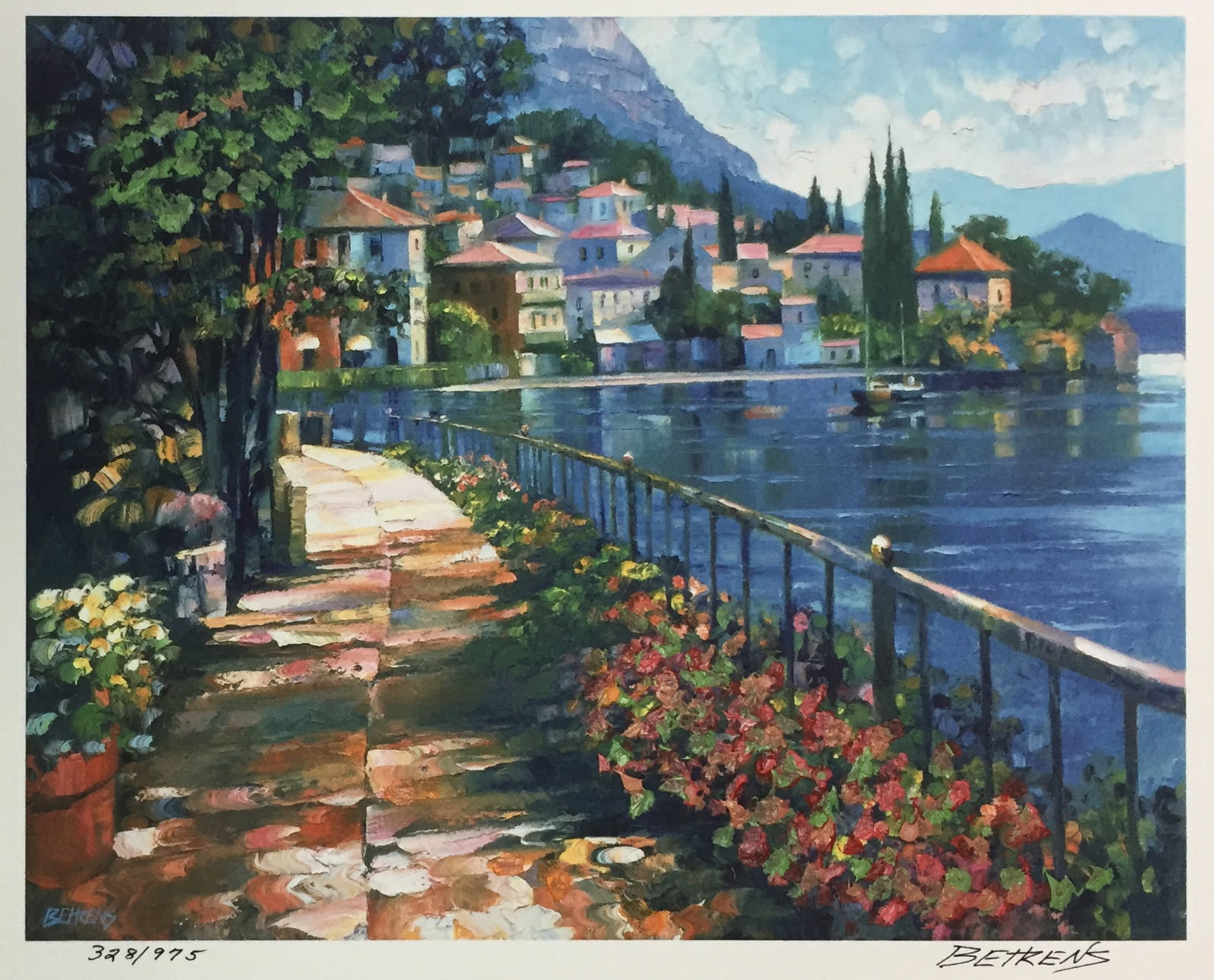Howard Behrens - Sunlit Stroll: Artist: Howard Behrens Title: Sunlit Stroll Year: 2006 Dimensions: 8 x 10 in. Edition: From the Rare Limited Edition of 975 Medium: Hand Embellished Giclee on Paper Condition: Excellent Signature