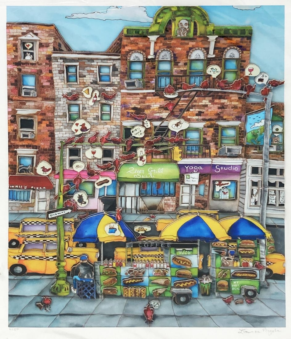Linnea Pergola - Tweets: Artist: Linnea Pergola Title: Tweets Dimensions: 13.5in. by 19in. Edition: From the rare limited edition of 50 Medium: 3-D Serigraph on paper Condition: Excellent Signature Details: Hand signed and