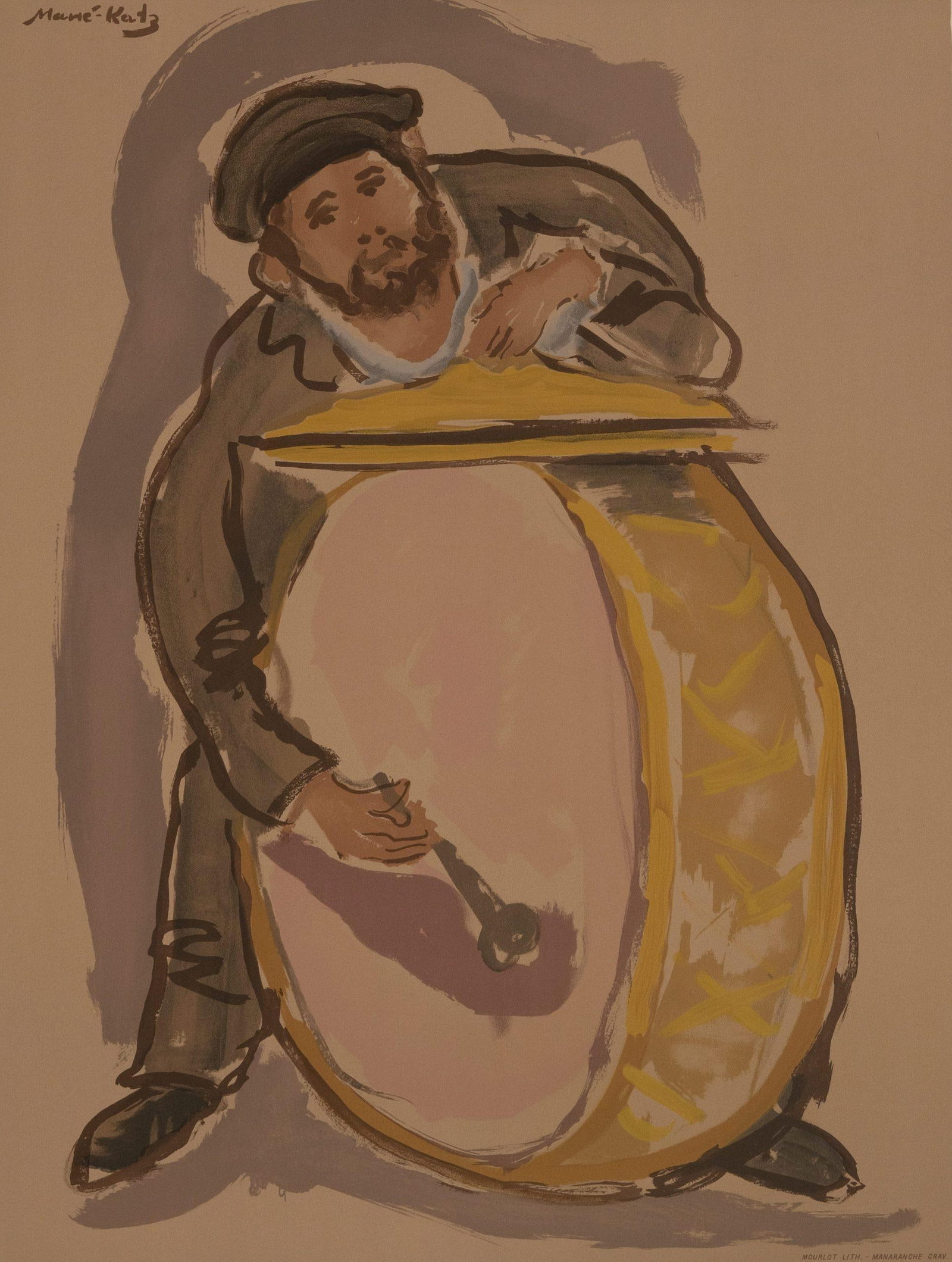 Emmanuel Mane-Katz - Untitled 12: Artist: Emmanuel Mane-Katz Title: Untitled 12 Year: 1966 Dimensions: 27 1/2in. by 21 1/4 in. Suite: Douze Lithographies pour Stempeniou de Cholem Aleikheim Medium:<
