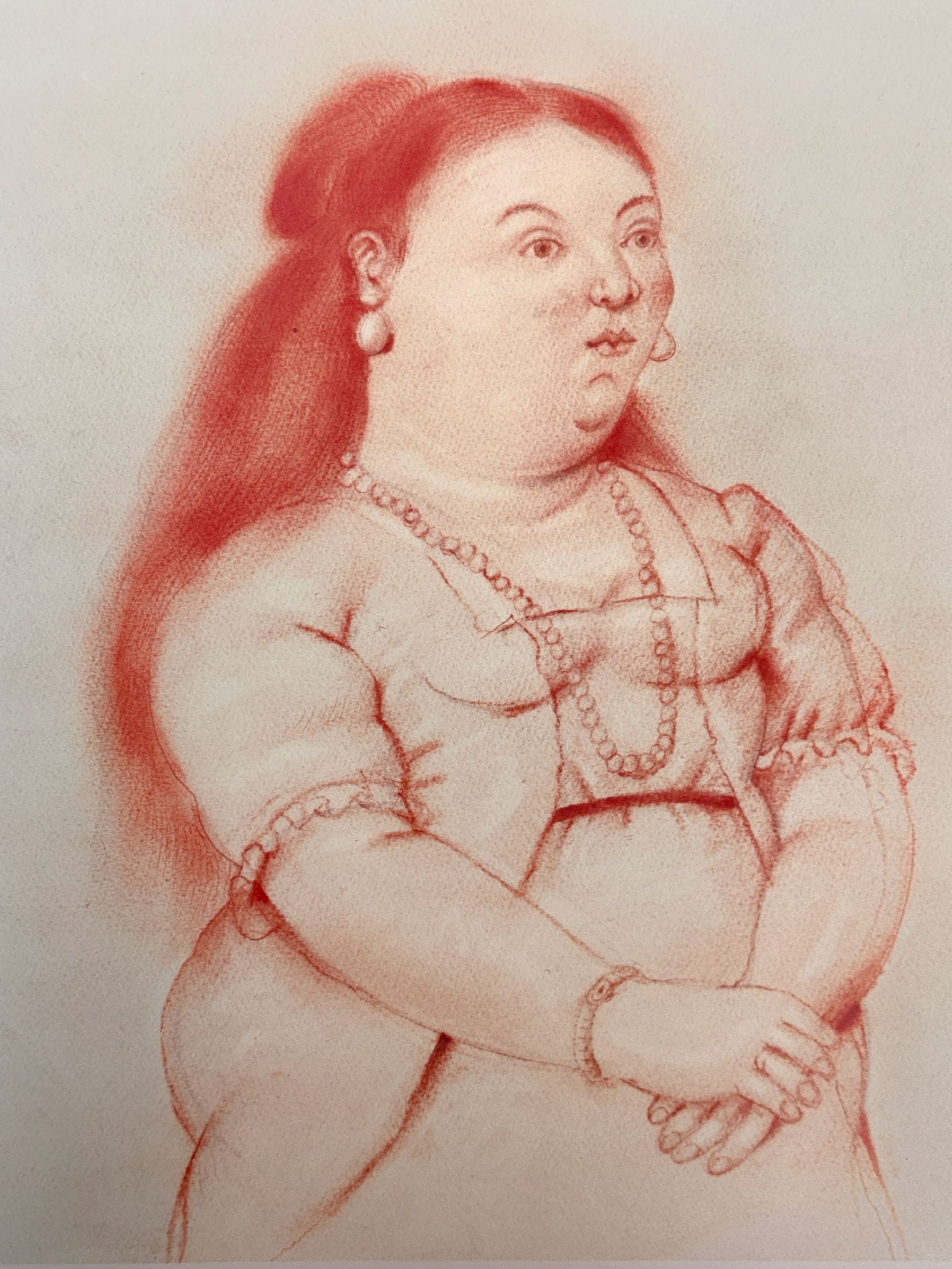 Fernando Botero (after) - Woman With Pearls