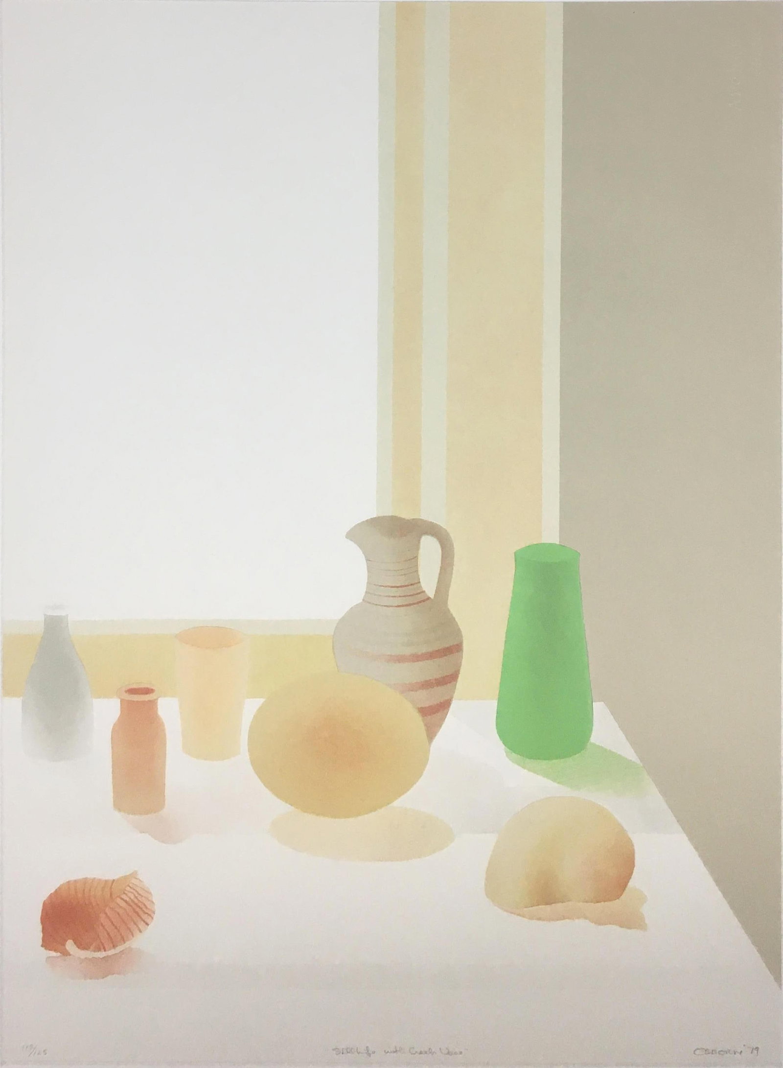 Elizabeth Osborne - Still Life with Greek Vase: Artist: Elizabeth Osborne Title: Still Life with Greek Vase Year: 1979 Dimensions: 30in. by 22in. Edition: Numbered from the rare limited edition Medium: Original serigraph on paper Condition: