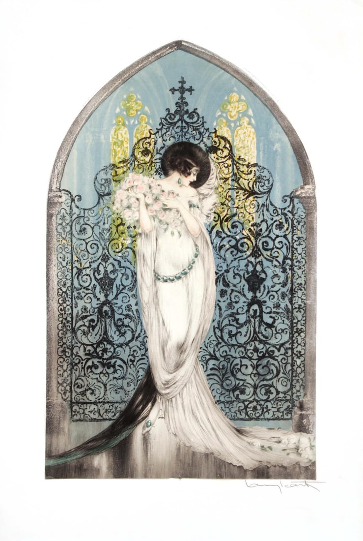 Louis Icart - Tosca: Artist: Louis Icart Title: Tosca Year: 1928 Dimensions: 20.5in. by 13in. Edition: From the rare limited edition Medium: Original drypoint etching with hand coloring on paper Condition: Excellent