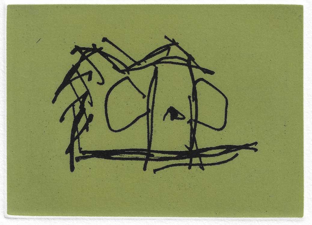 Robert Motherwell - Episode XII: Artist: Robert Motherwell Title: Episode XII Year: 1988 Dimensions: 4 1/4 x 6 in. Edition: IV from the limited Printer's Proof edition of V, aside from the edition of 40 Publisher: Arion Press, San