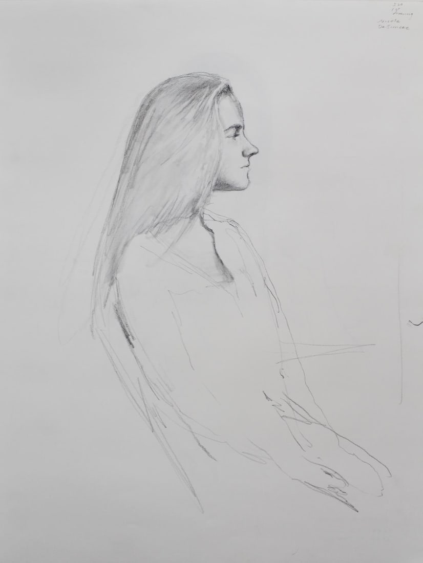 Bo Bartlett - Untitled Figure Study XV: Artist: Bo Bartlett Title: Untitled Figure Study XV Year: 2003 Dimensions: 18in. by 24in. Edition: original work Medium: drawing on paper Condition: Excellent Notes: from Bartlett's personal drawing