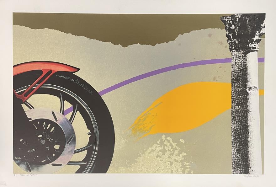 Michael Knigin - Crimson Bean: Artist: Michael Knigin Title: Crimson Bean Year: 1980 Dimensions: 24 1/2in. by 36in. Edition: From the rare limited AP edition Medium: Original serigraph in colors on paper Condition: Excellent